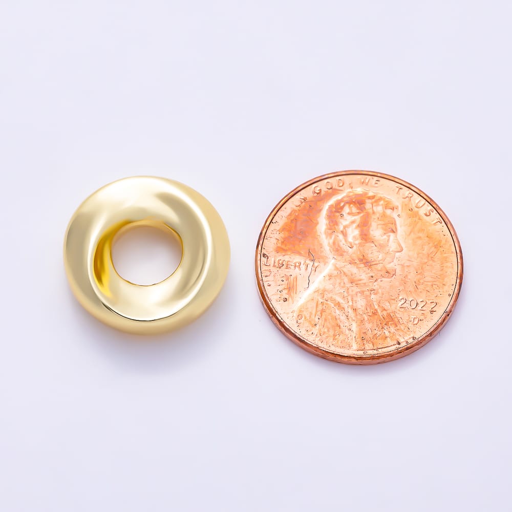 16K Gold Filled 15mm Smooth Chunky Doughnut Rondelle Spacer Bead | Beads-00607 - Beads-00608