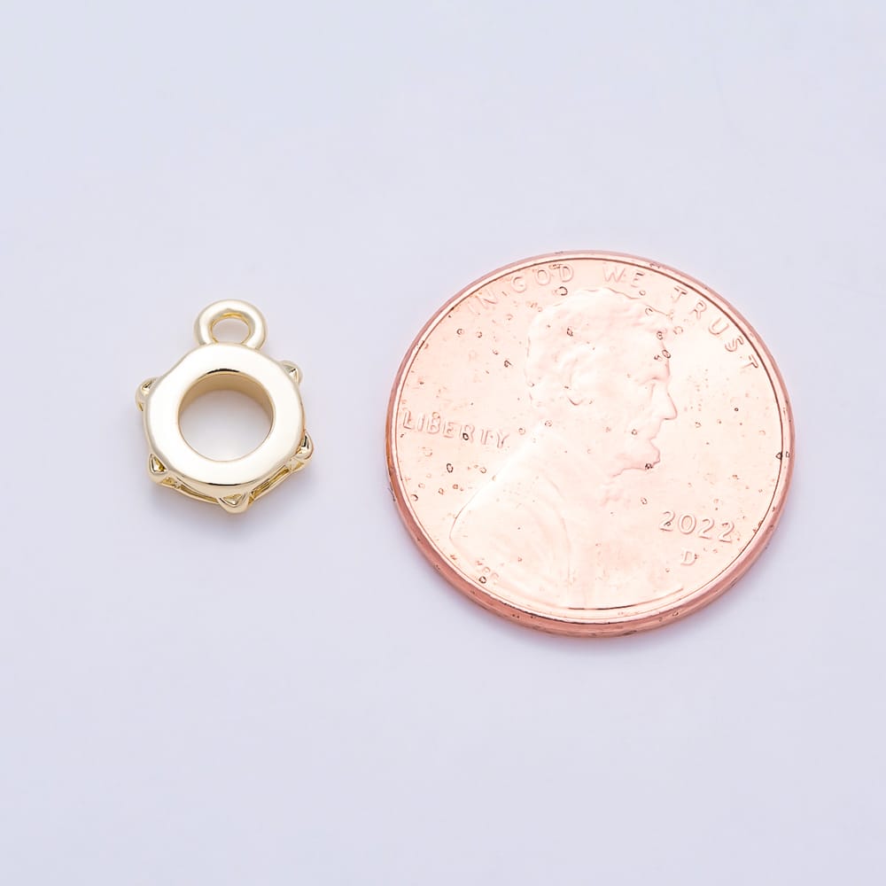 16K Gold Filled 10mm Celestial Star Minimalist Drop Rondelle Bail Findings in Gold & Silver | Findings-00658 Findings-00659