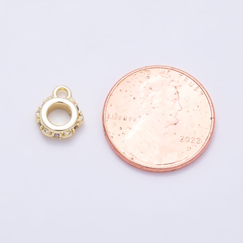 16K Gold Filled 9.5mm Celestial Star Minimalist Drop Rondelle Bail Findings in Gold & Silver | Findings-00644 Findings-00645