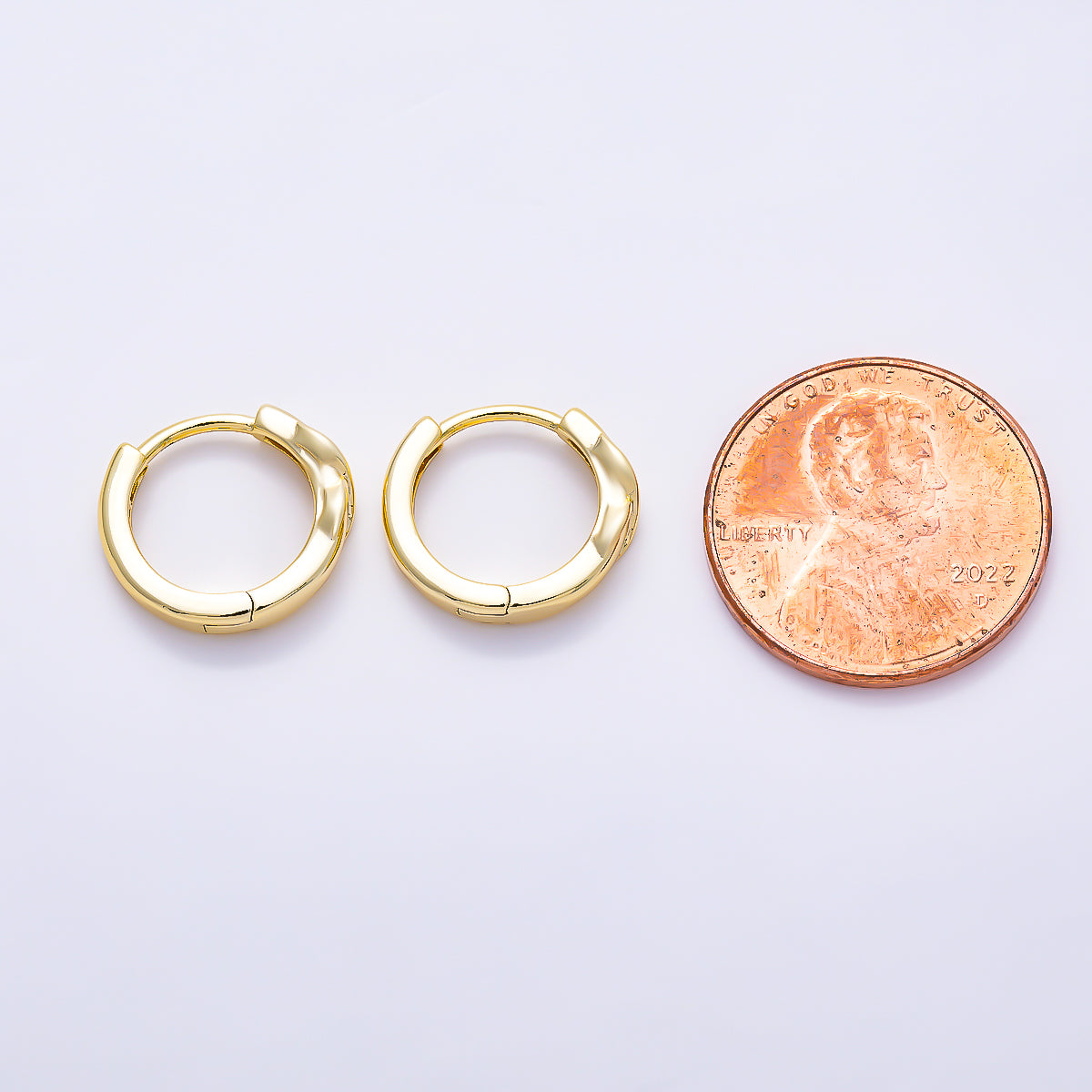 16K Gold Filled 13mm Knot Minimalist Cartilage Huggie Earrings in Gold & Silver | Earrings-00761 Earrings-00762