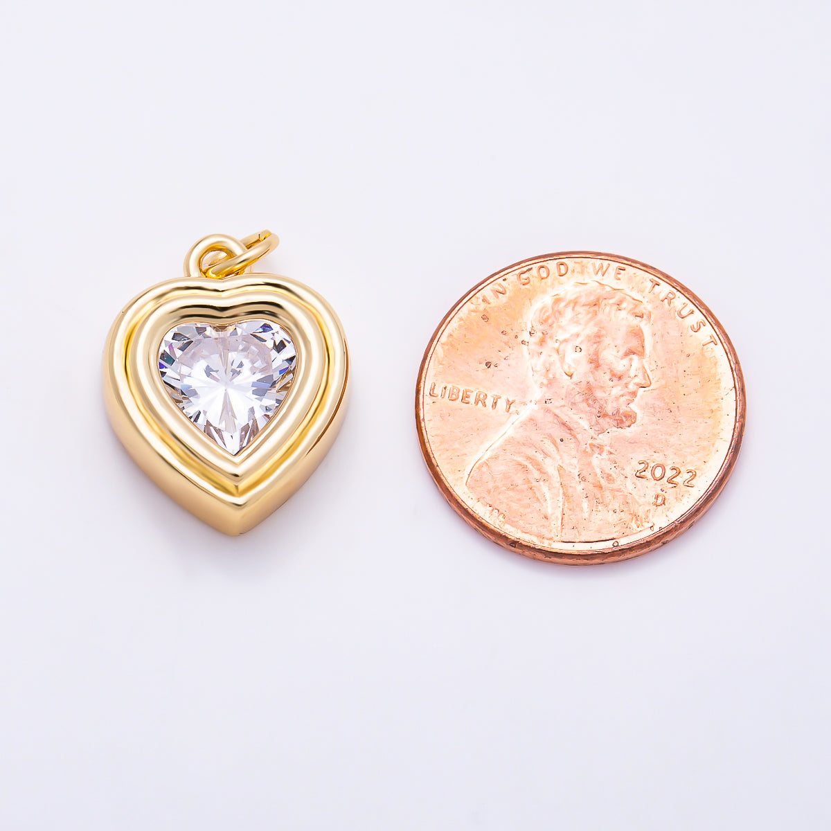 16K Gold Filled 18mm Clear CZ Geometric Square Bezel Charm | Charms-01914 - Charms-01915