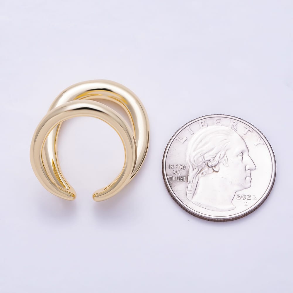 16K Gold Filled Minimalist Double Band Geometric Ring in Gold & Silver | Rings-00401 Rings-00402
