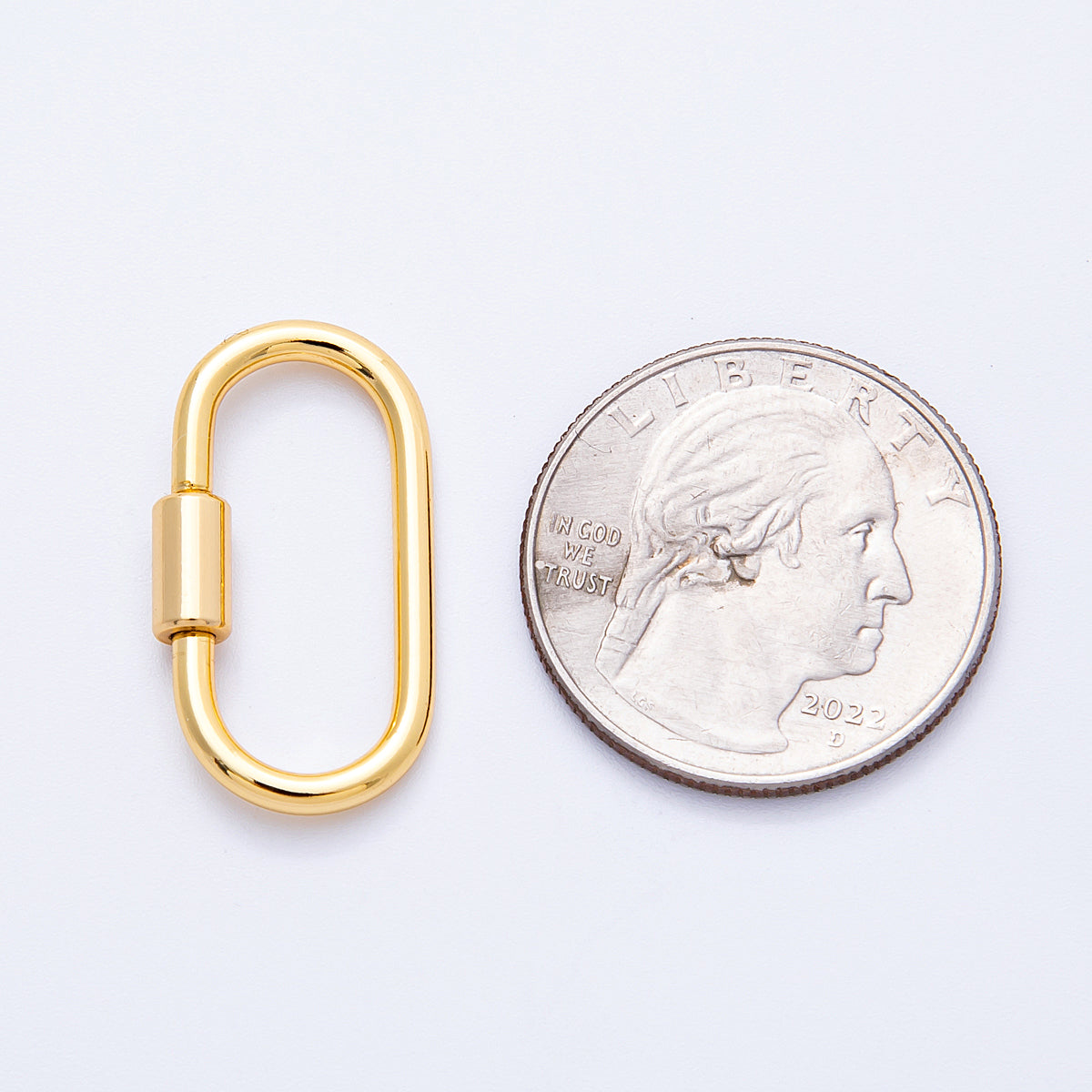 18K Gold Filled 26mm Rectangular Carabiner Lock Clasp Closure Finding | Findings-00039