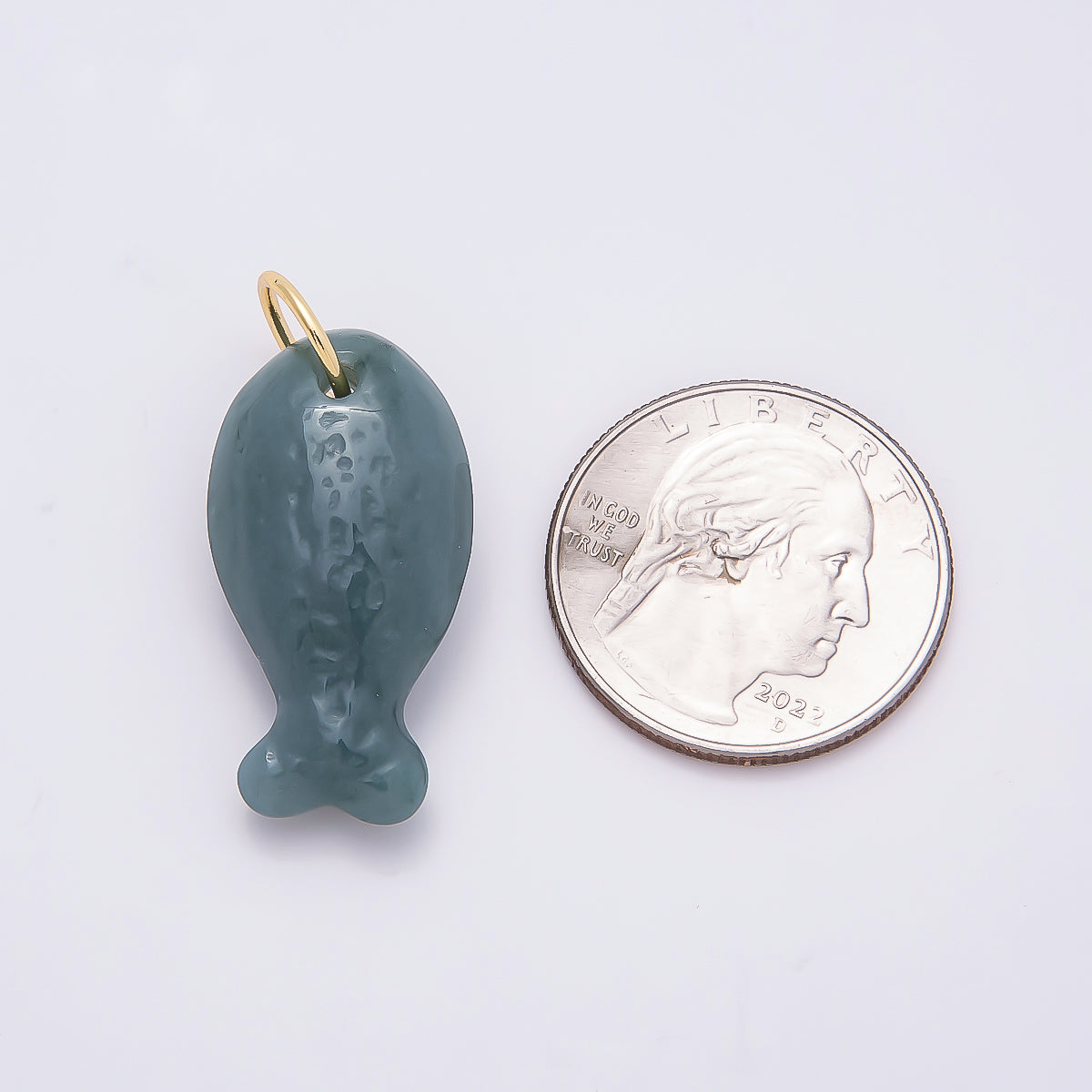 18K Gold Filled 20mm, 30mm, 38mm, 49mm Textured Aventurine Gemstone Animal Charm | Charms-01388 ~ Charms-01391