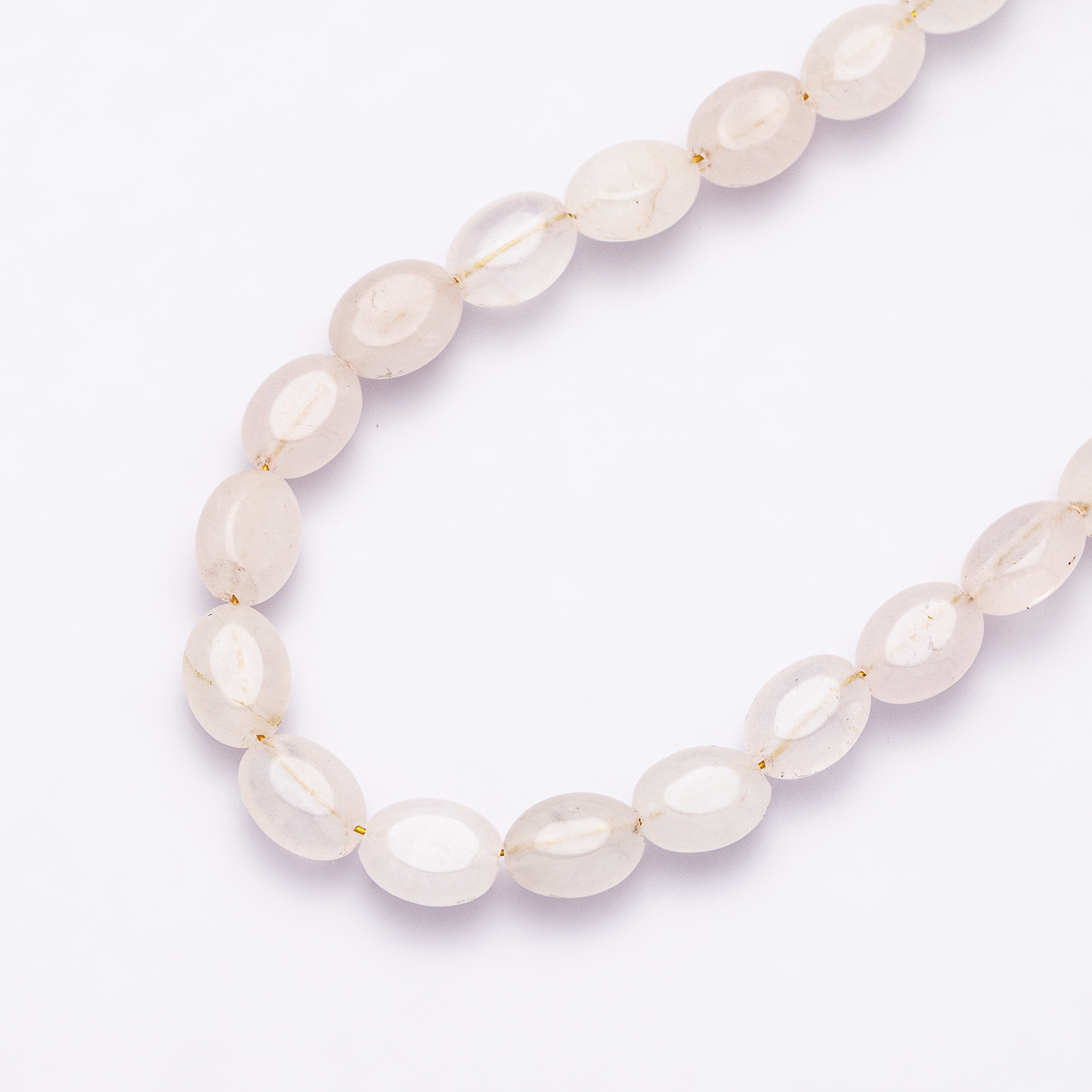 18K Gold Filled 6.5mm Rose Quartz Pebble Gemstone 16 Inch Choker Necklace w. Extender | WA-04168