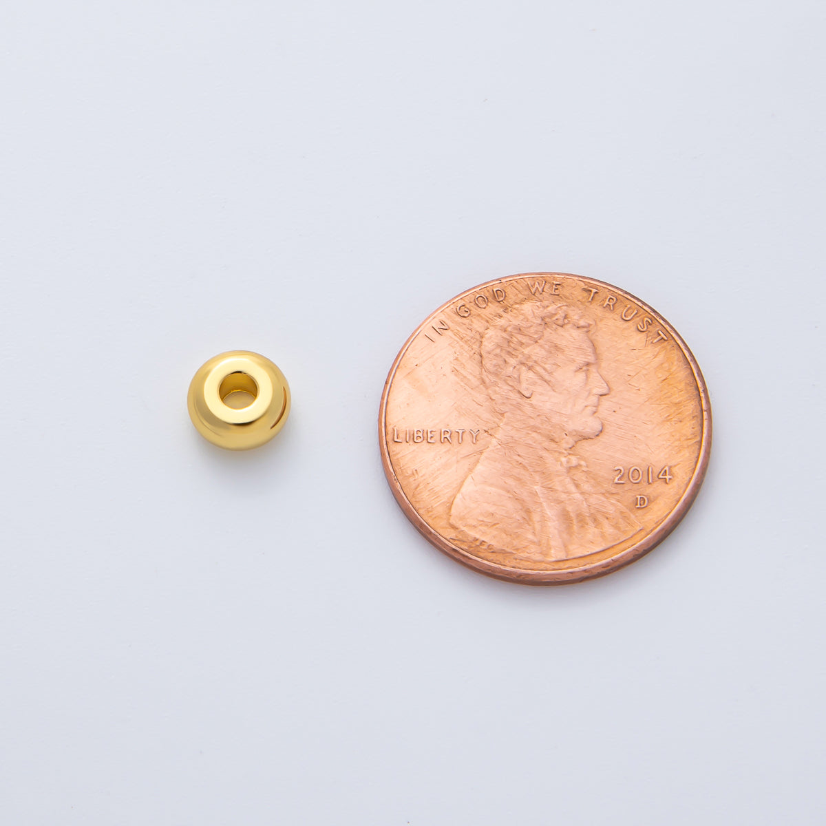 18K Gold Filled Alloy 6mm Dainty Circle Round Spacer Bead in Gold & Silver | B272