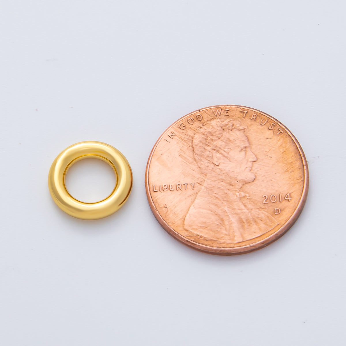 18K Gold Filled Alloy 10mm Open Circle Spacer Bead in Gold & Silver | B166