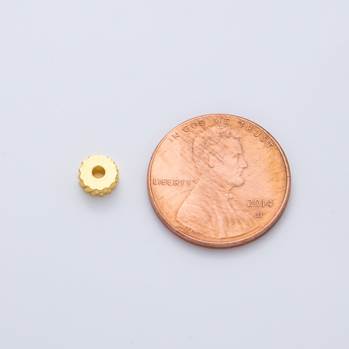 18K Gold Filled Alloy 5mm Pineapple Skin Rondelle Spacer Bead in Gold & Silver | B093