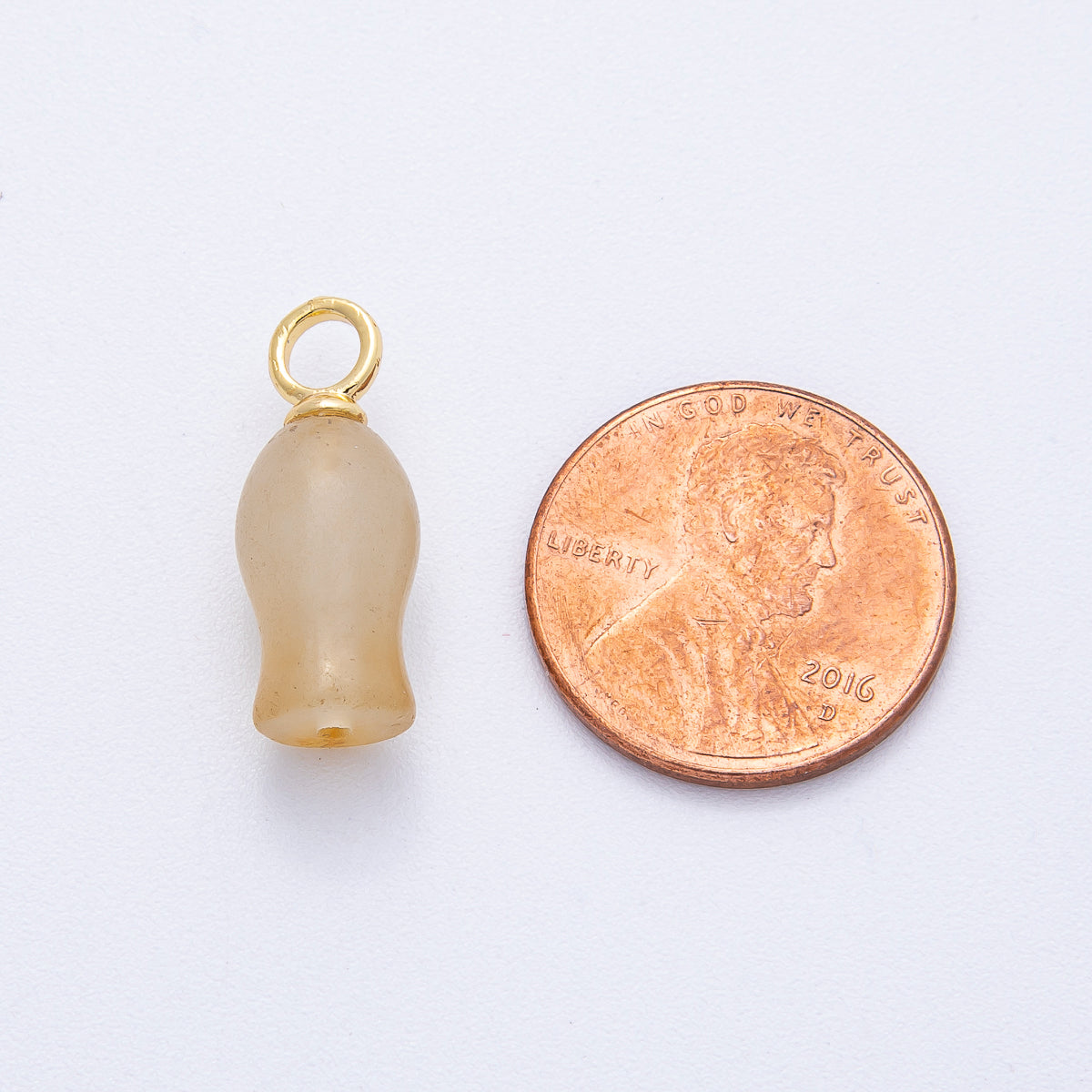 18K Gold Filled Yellow Citrine Geometric Gemstone Drop Charm | AK149