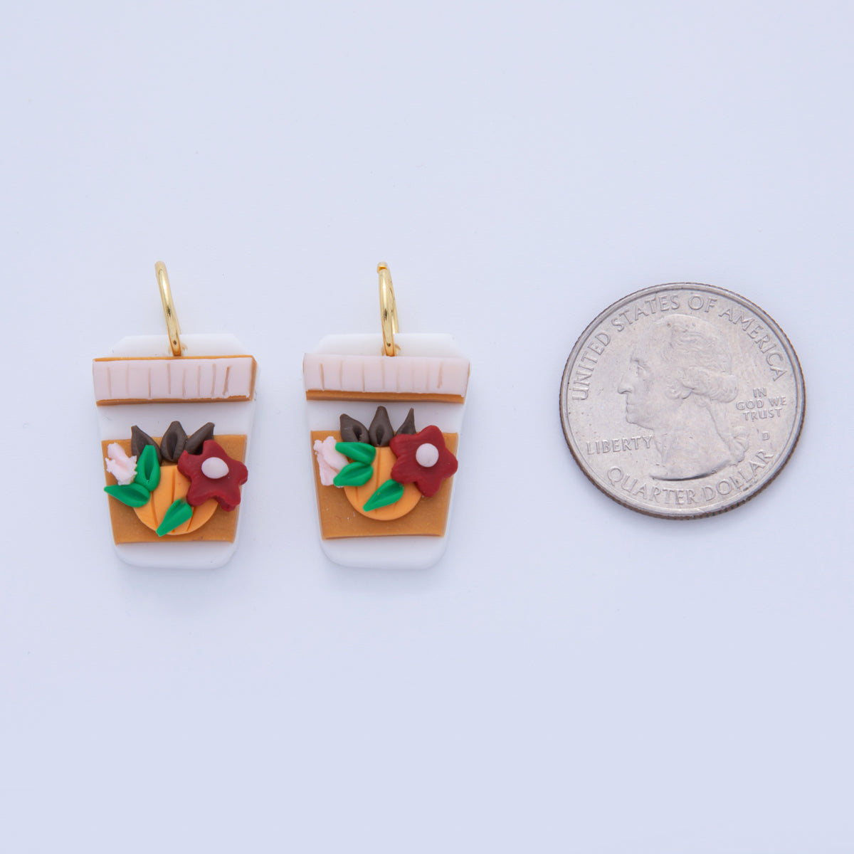 18K Gold Filled Multicolor Fruit Drink Polymer Clay Charm | AF375