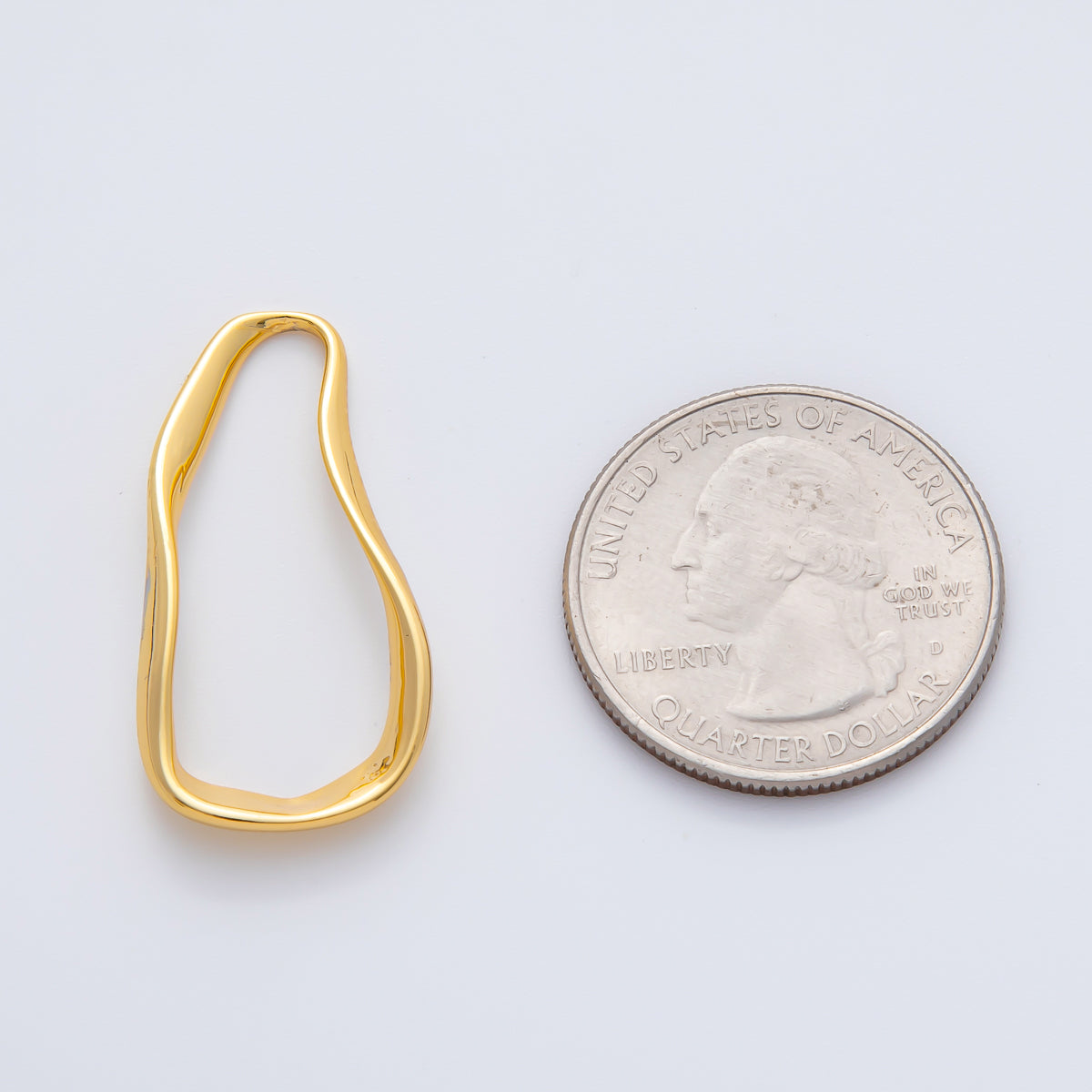 18K Gold Filled 30mm Minimalist Molten Geometric Charm | Z1602