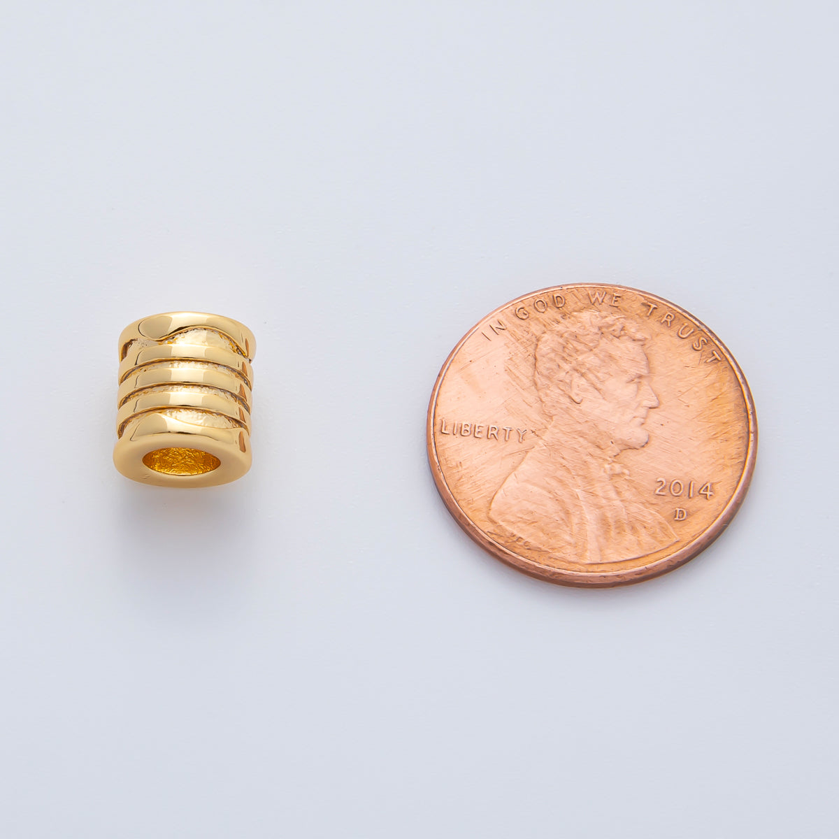 18K Gold Filled 8mm Minimalist Tube Cylinder Rondelle Spacer Bead | B540