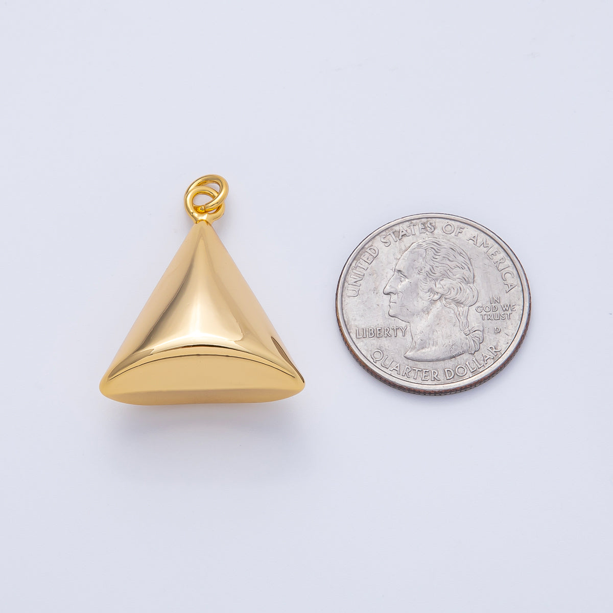 18K Gold Filled 30mm Triangle 3D Multidimensional Charm | AK121