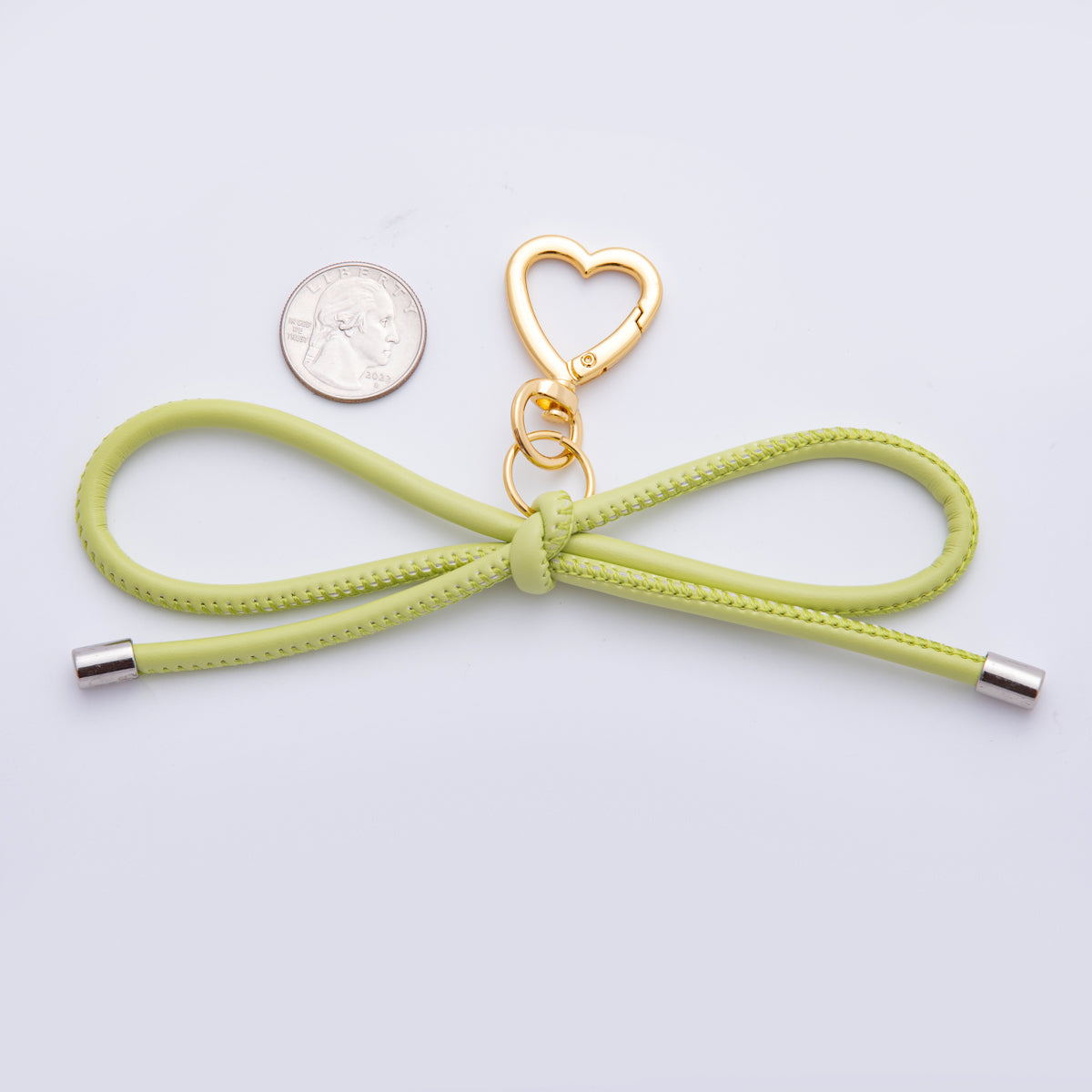 Colorful Big Bow Rope Bag Charm Leather Cord Ribbon Bag Accessory Keychain WB-0036