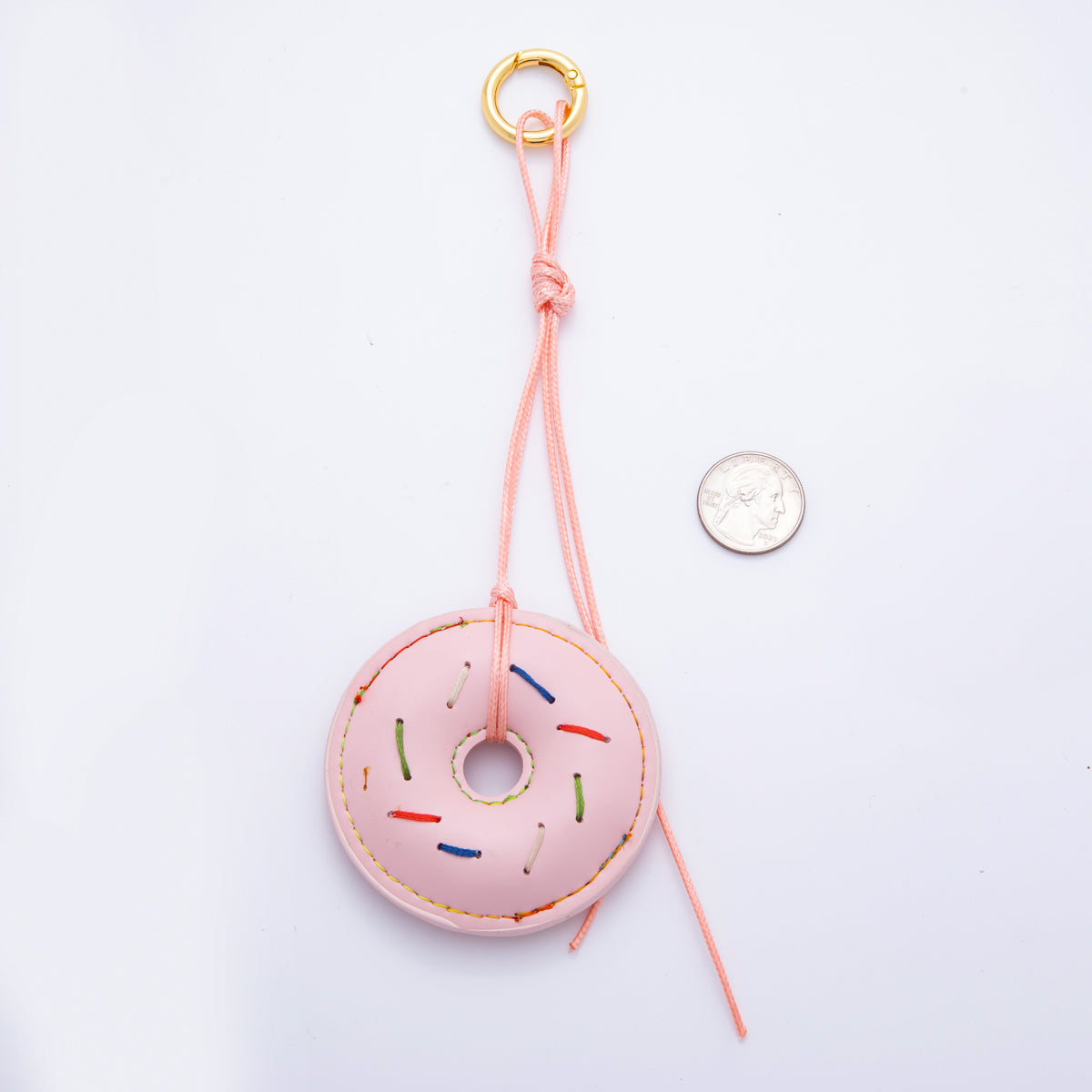 Donut Leather Bag Charm Foodie Keychain Leather Bag Accessory Purse Charm WB-00117