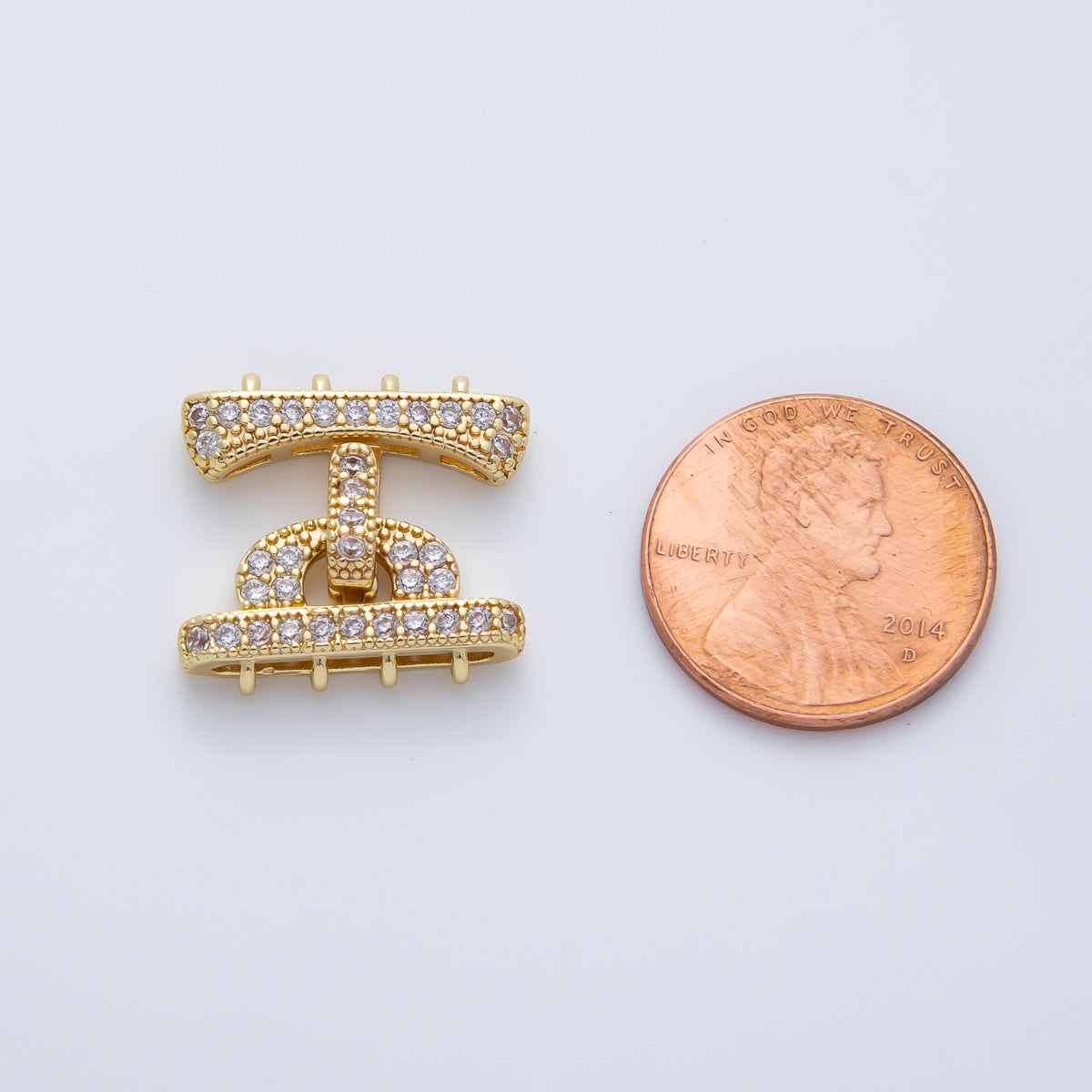 18K Gold Filled Micro Paved CZ 19mm Detangler Finding | Z1464