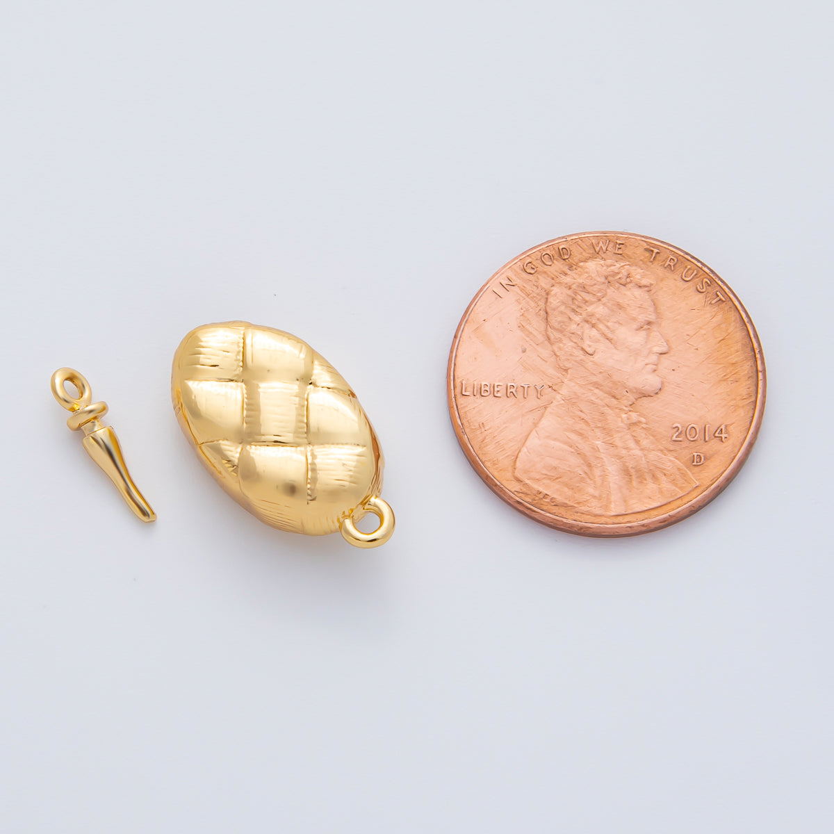 18K Gold Filled 20mm Quilted Box Clasps Closure Finding in Gold & Silver | Z1453