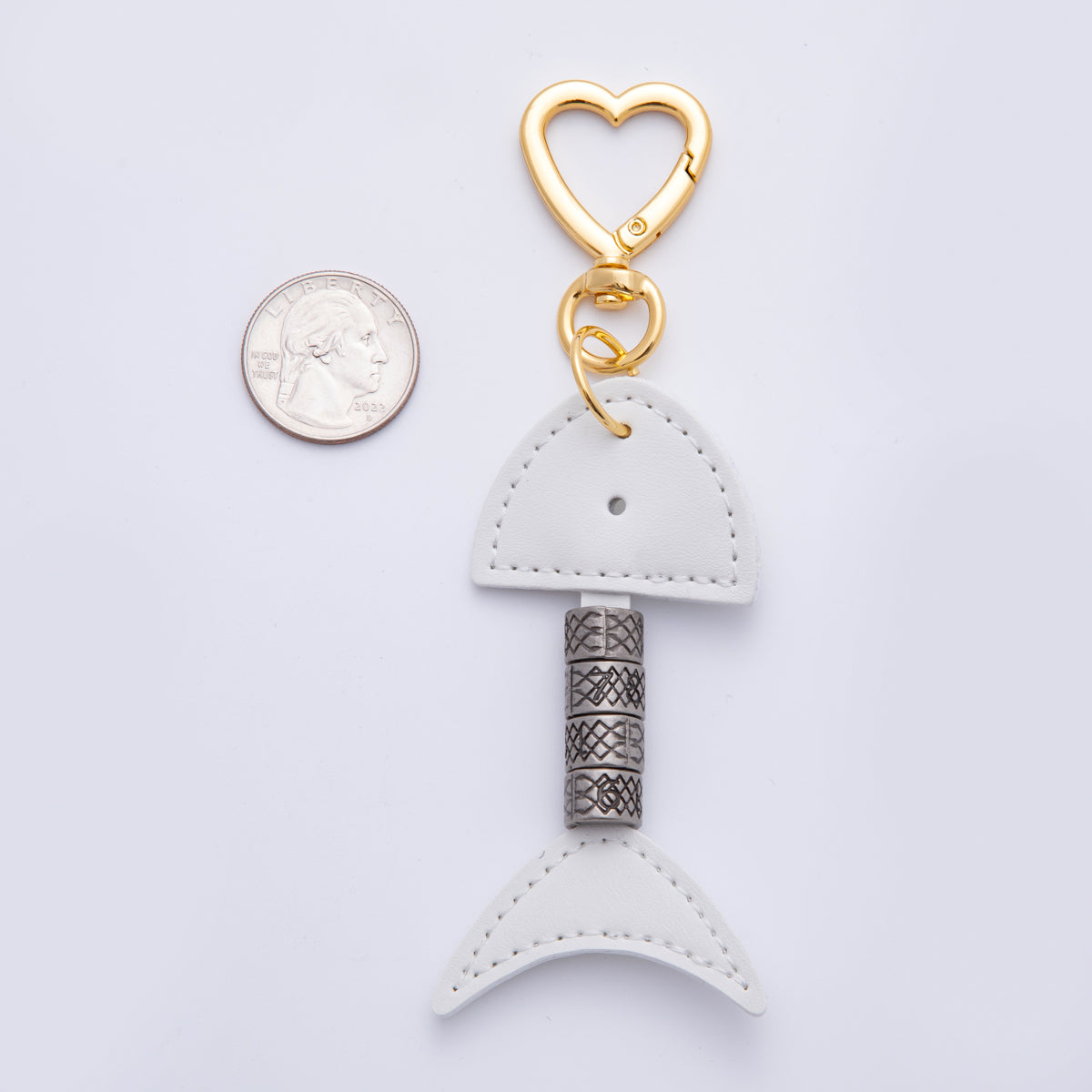 Handmade Leather Fish Keychain Fisherman Aesthetic Bag Charm Keychain Accessory WB-00035