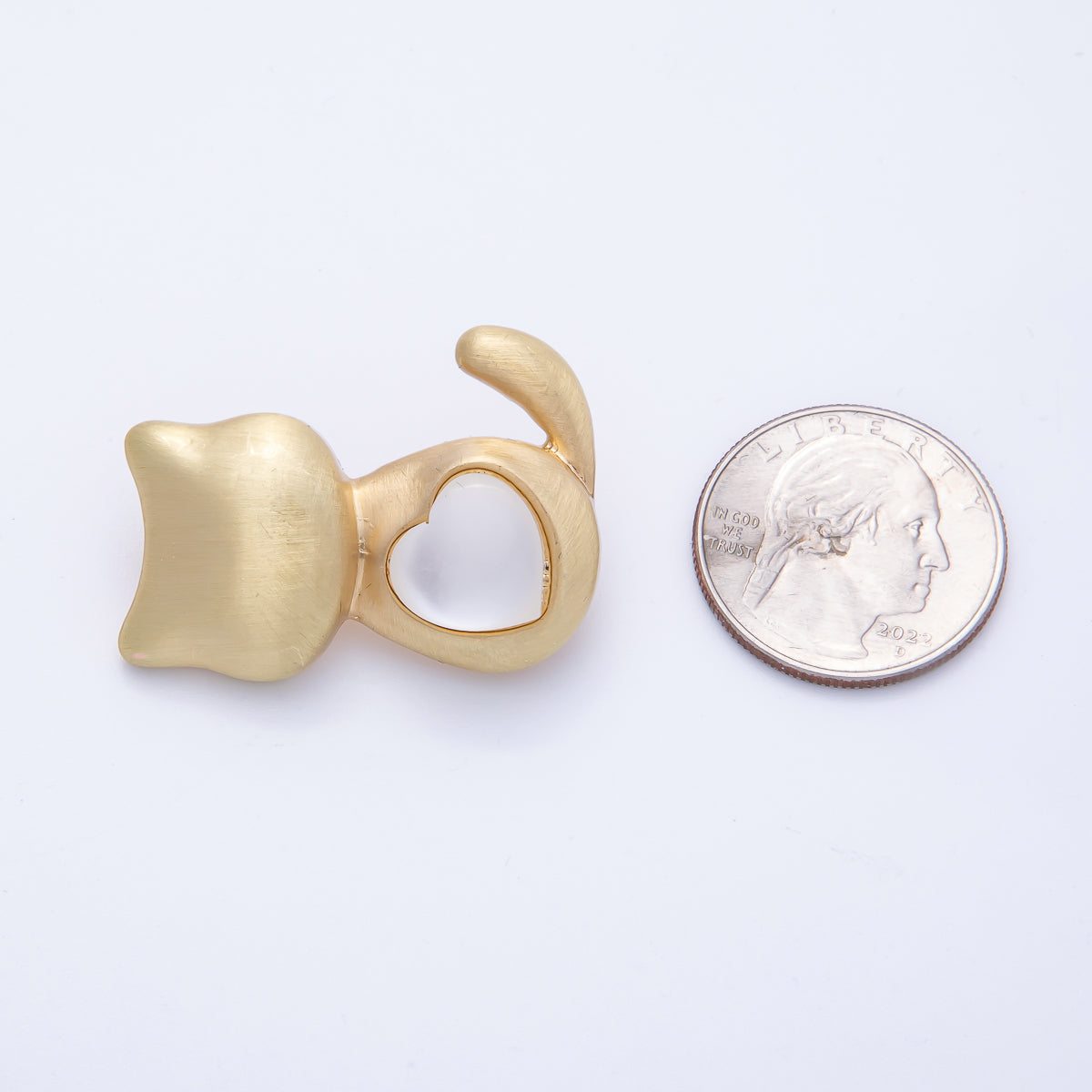 Matte Gold Mixed Metal Cat Kitten Pet Animal Pin Brooch | BH-038