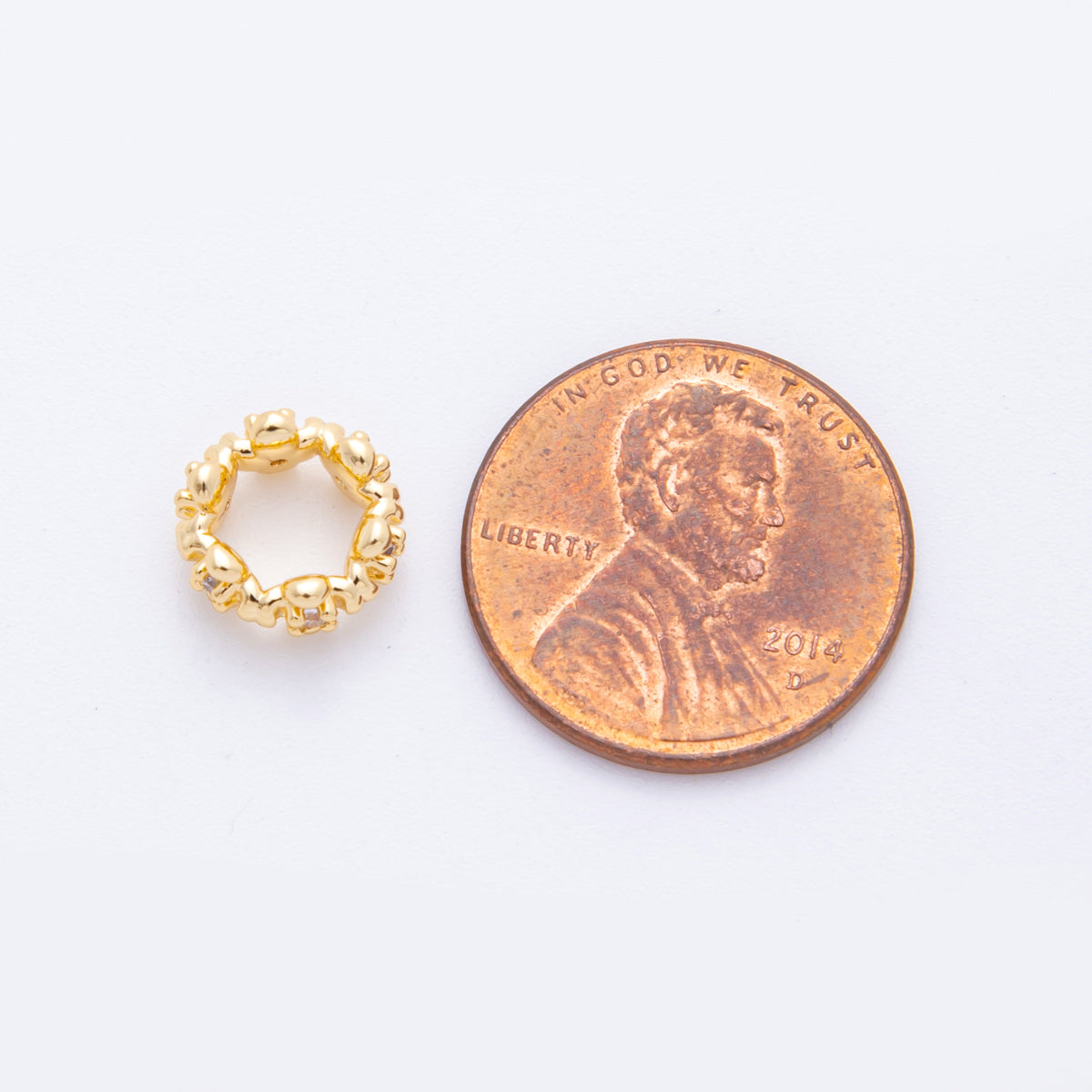 18K Gold Filled 9.3mm Molten Daisy Flower Thin Rondelle Bead Spacer | AF1040
