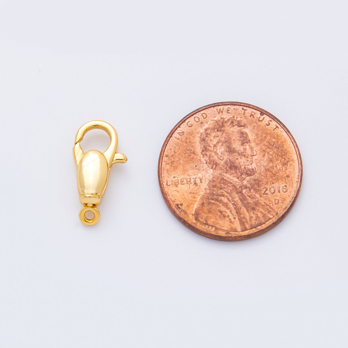 18K Gold Filled 14mm Bullet-Shaped Puffy Lobster Clasp Closure Finding | Z1422