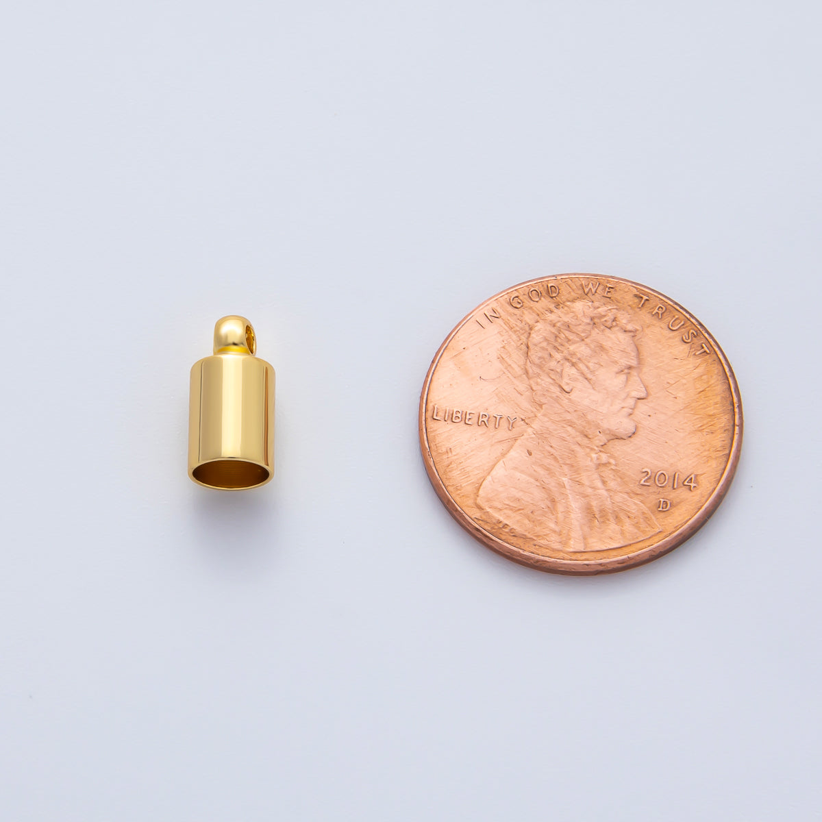 18K Gold Filled 3mm Barrel Tube End Cap Loop Finding by 6 Pieces / Set | Z1439