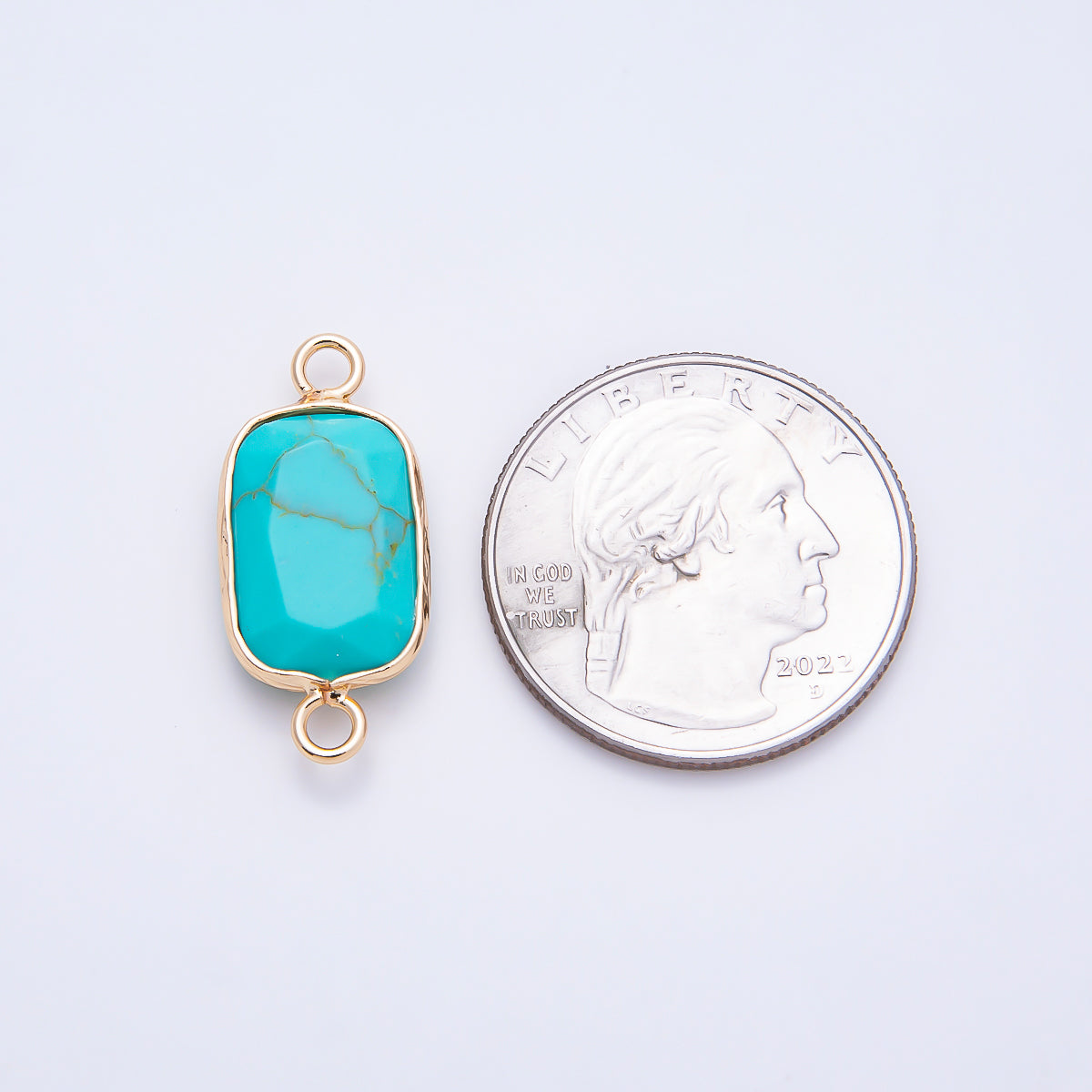 16K Gold Filled Turquoise Cabochon Natural Gemstone Multi-Shape Center Statement Connector | Connectors-00035 - Connectors-00038