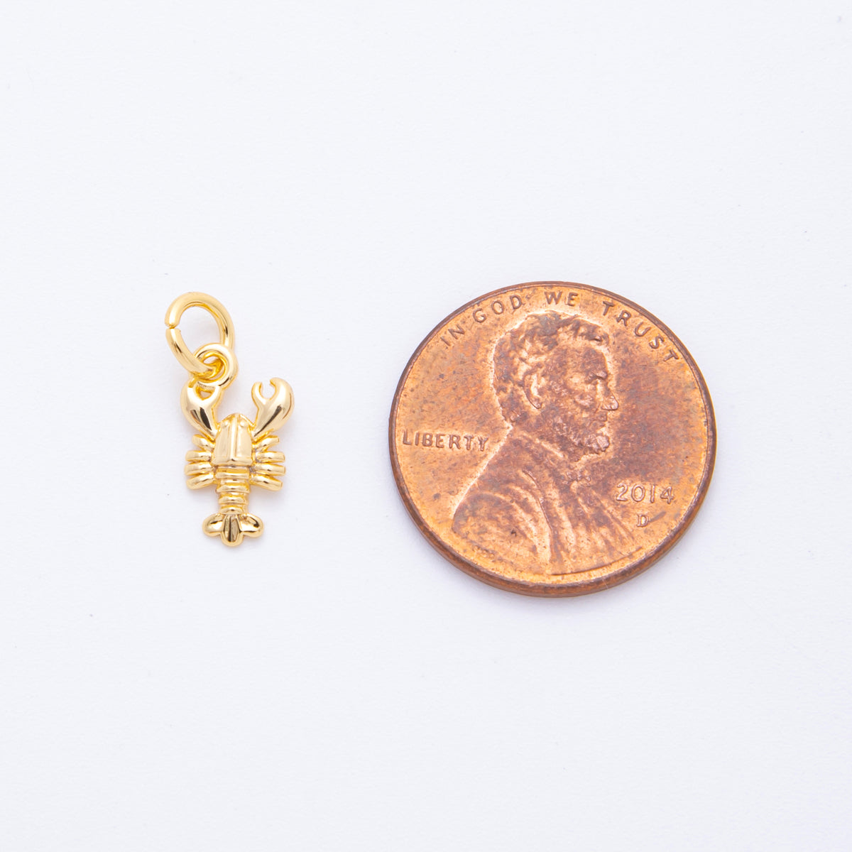 18K Gold Filled 15mm Lobster Crawfish Add-On Jewelry Charm | N401