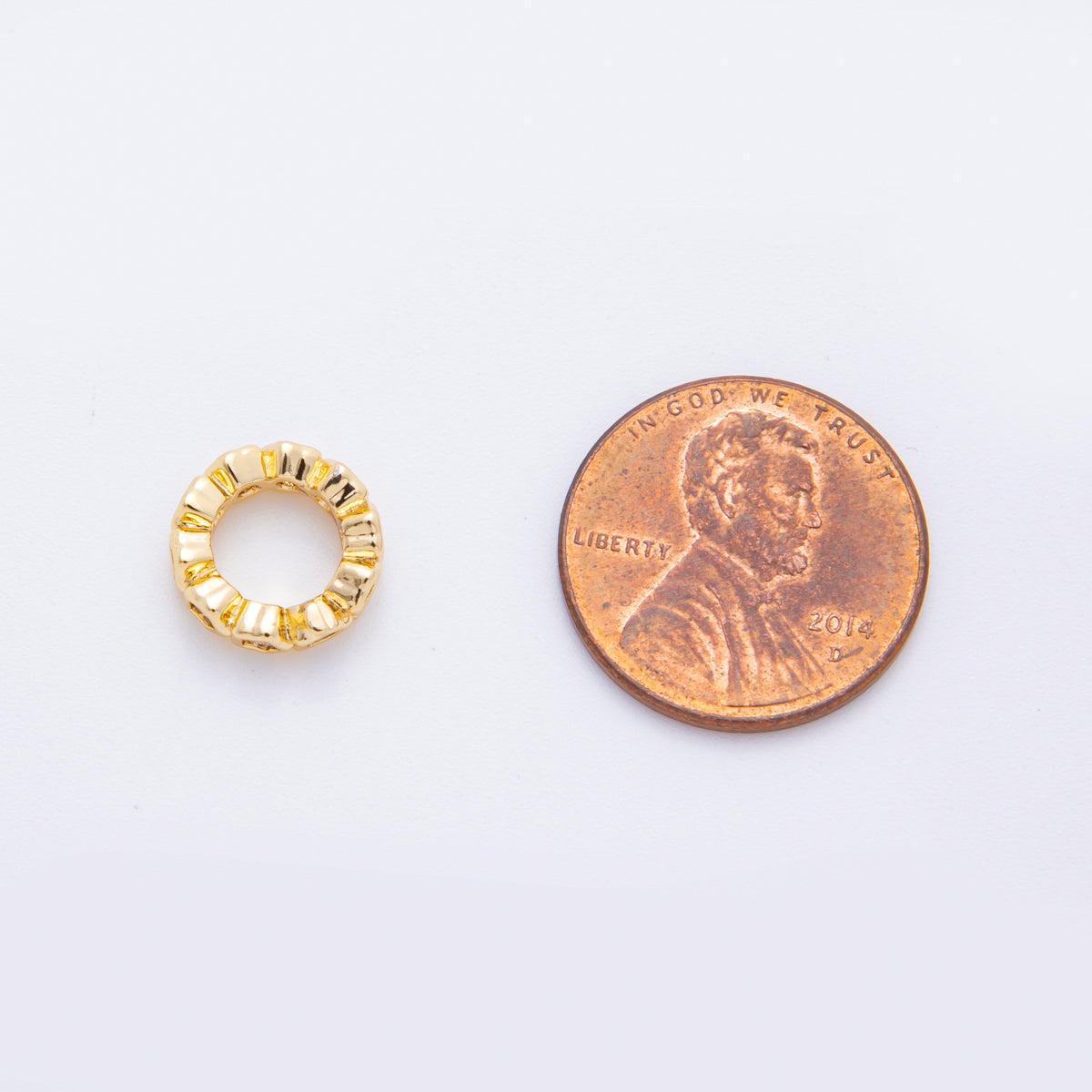 18K Gold Filled Clear CZ Celestial Rondelle Bead Spacer | AF1029