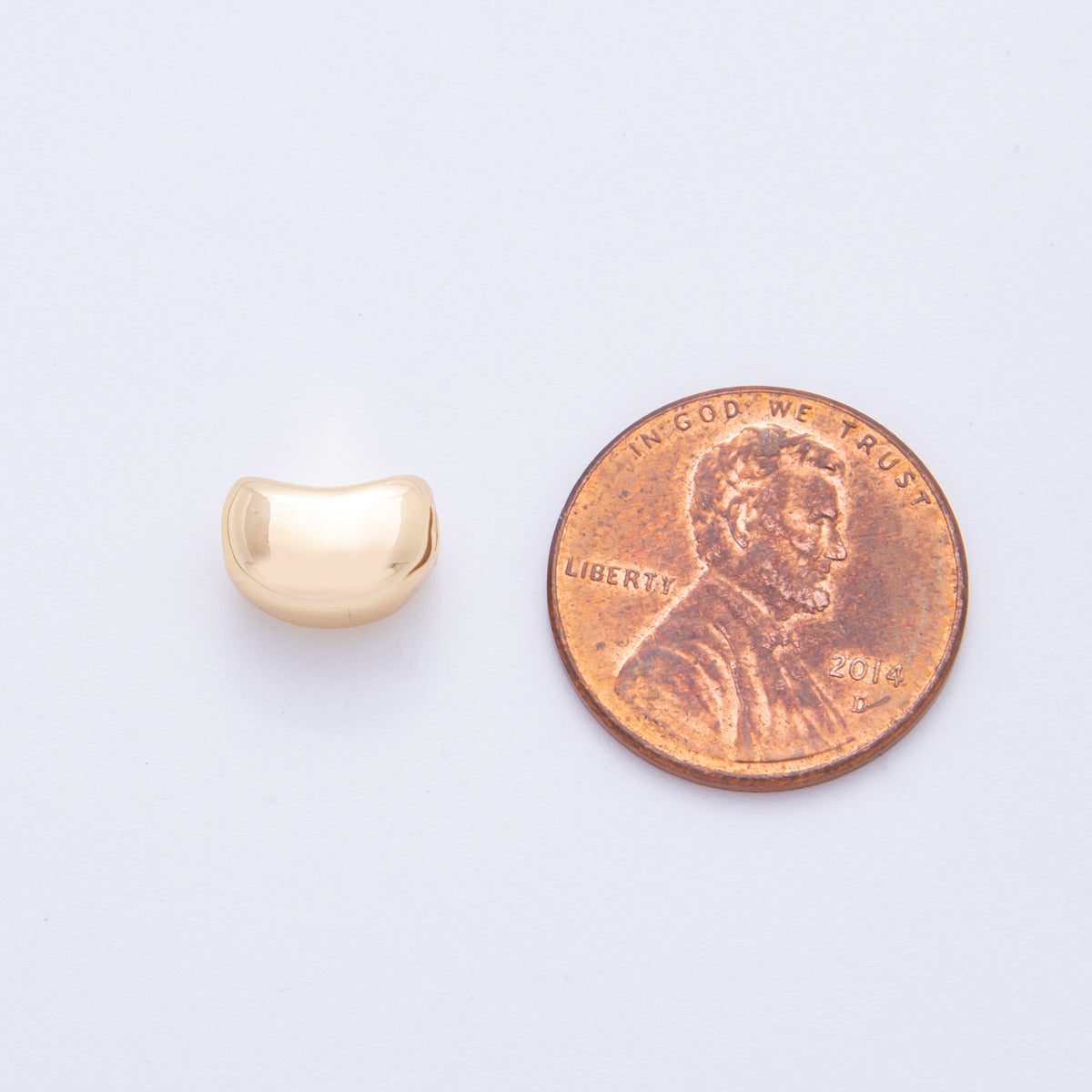 18K Gold Filled 6.6mm Bean Curved Minimalist Bead | AF1049