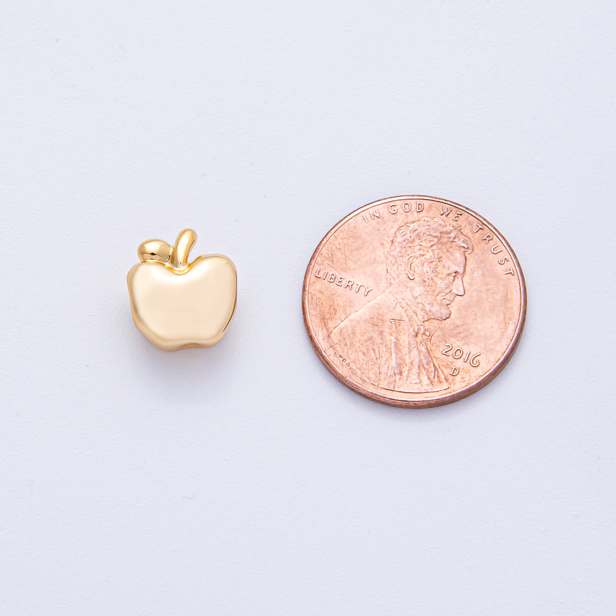 18K Gold Filled 10mm Minimalist Apple Fruit Bead | B525