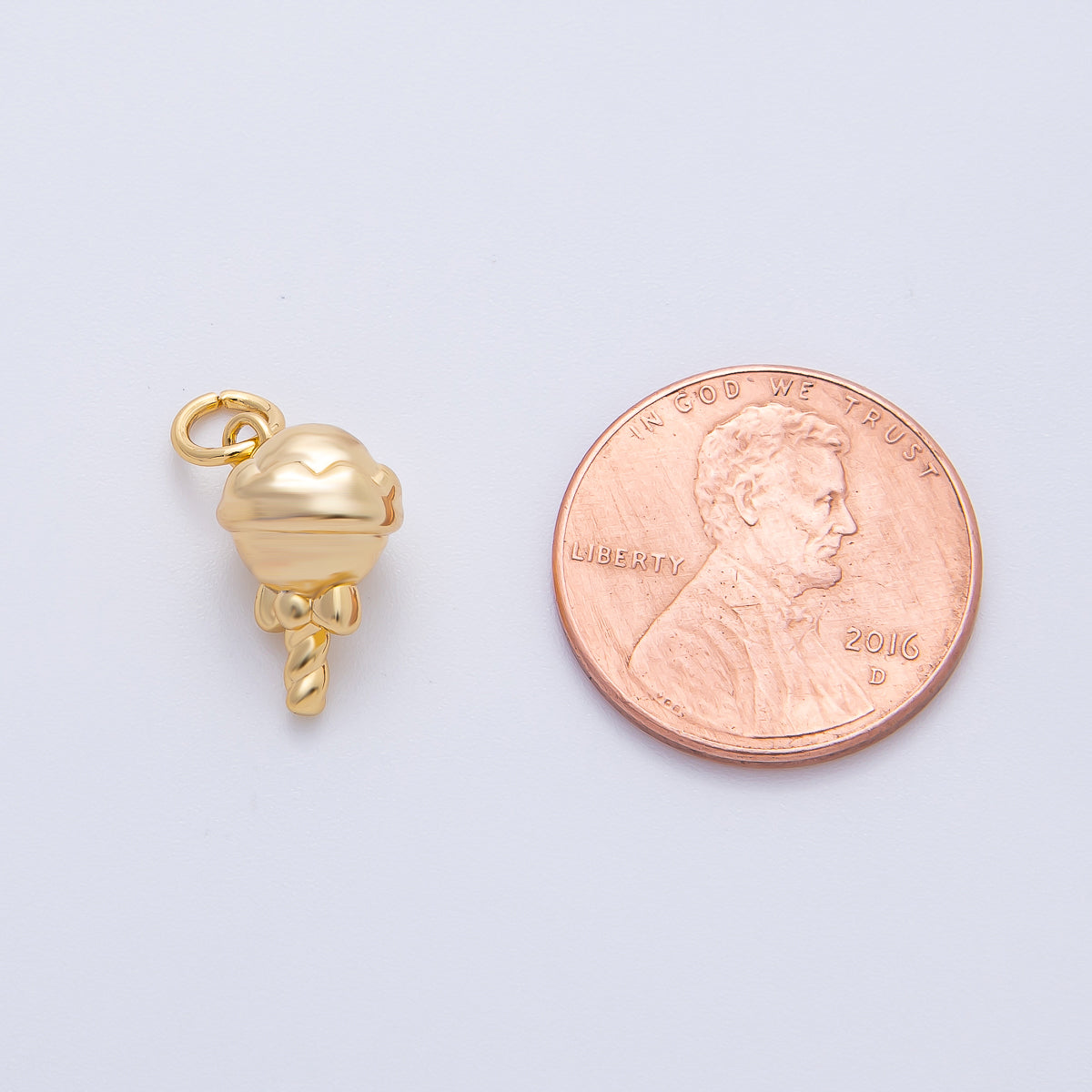 18K Gold Filled 17mm Tiny Sweet Candy Lollipop Drop Charm | AF1399