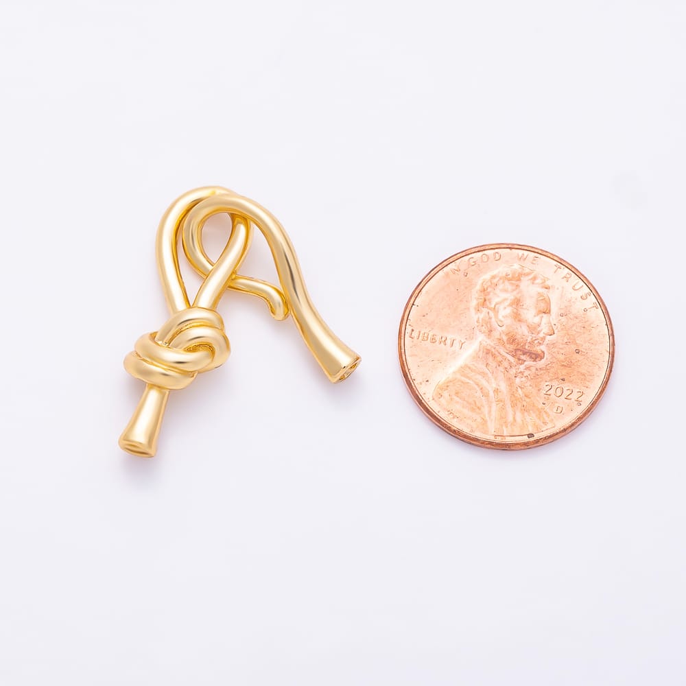 16K Gold Filled 40mm Minimalist Knot Hook Clasp Closure Findings | Findings-00183