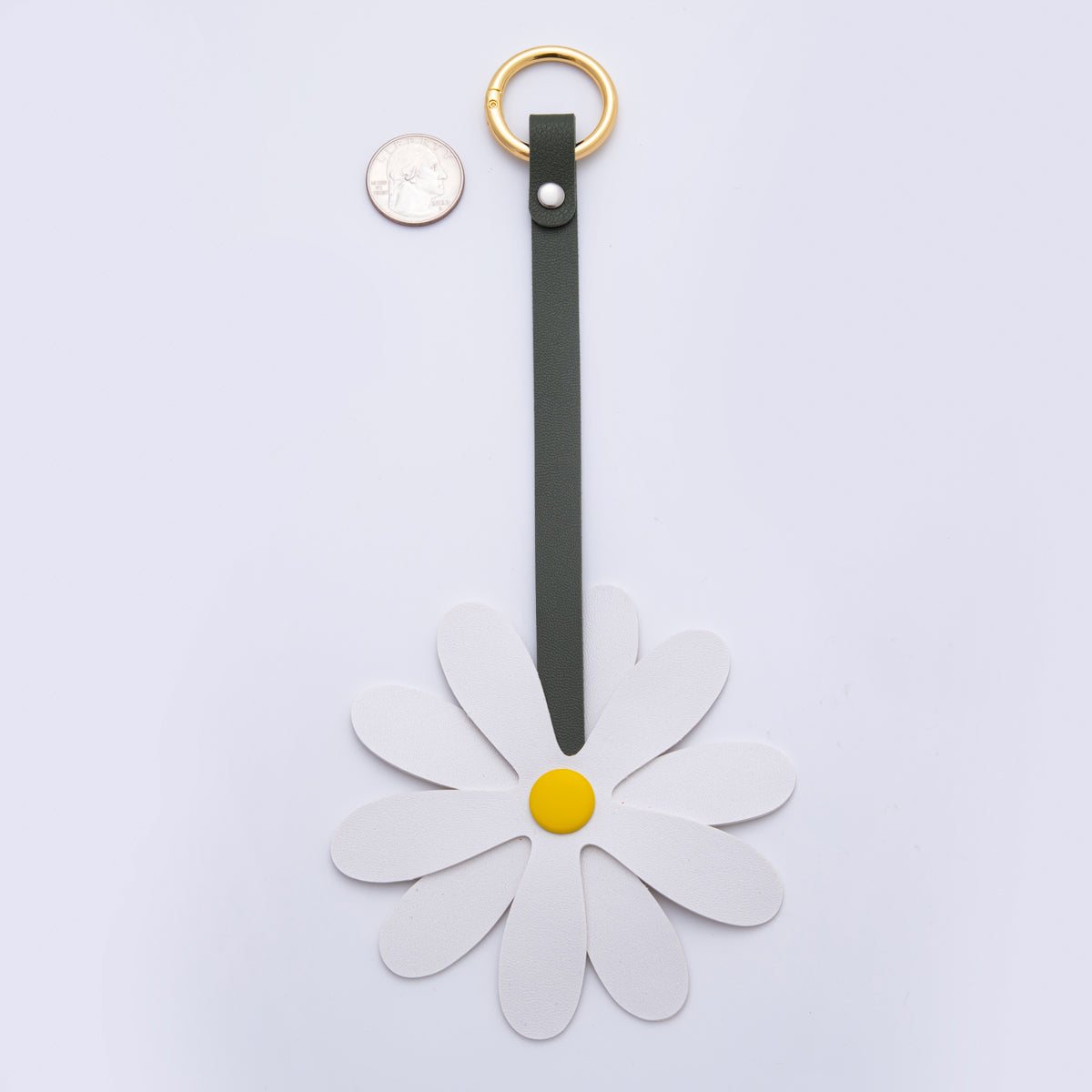 Leather Sun Flower Keyring Purse Bag Backpack Charm Flower Accessory WB-00012