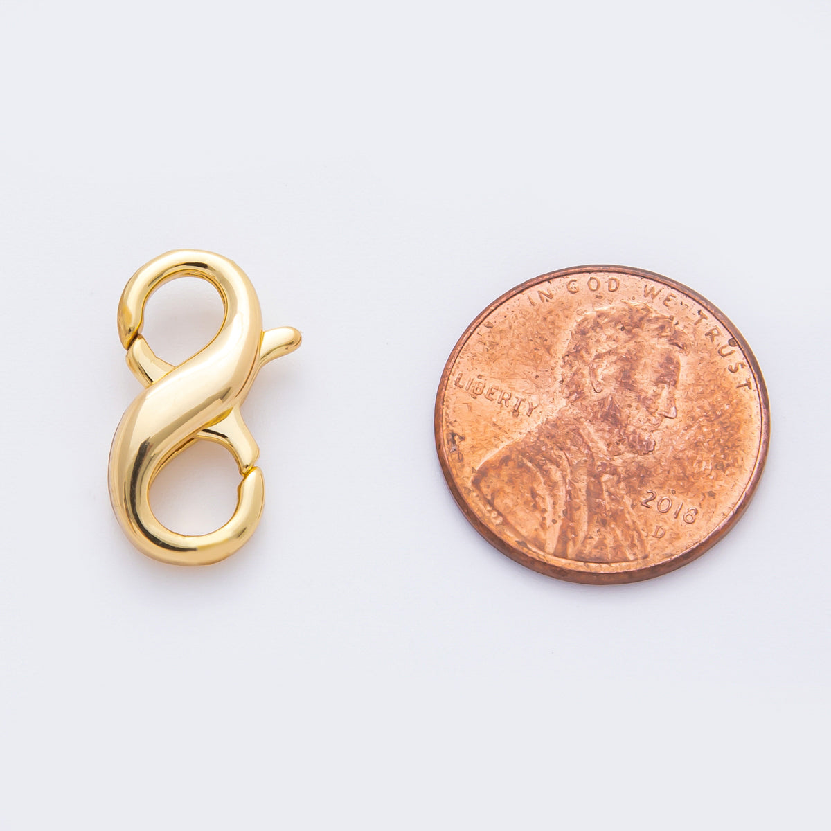 18K Gold Filled 16mm Infinity Double Thick Lobster Clasp Closure Finding | Z1420