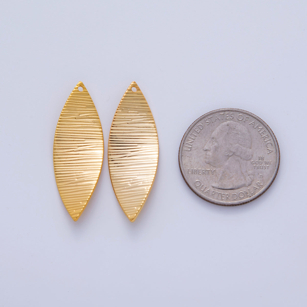18K Gold Filled 35mm Multiple Linear Curved Sphere Charm Finding | Z1199