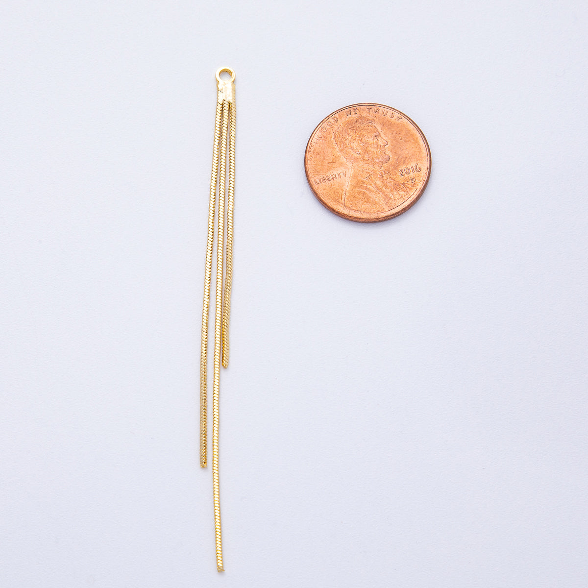 18K Gold Filled 78mm Minimalist Triple Cocoon Snake Chain Tassel Finding Fringe Jewelry | Z1641