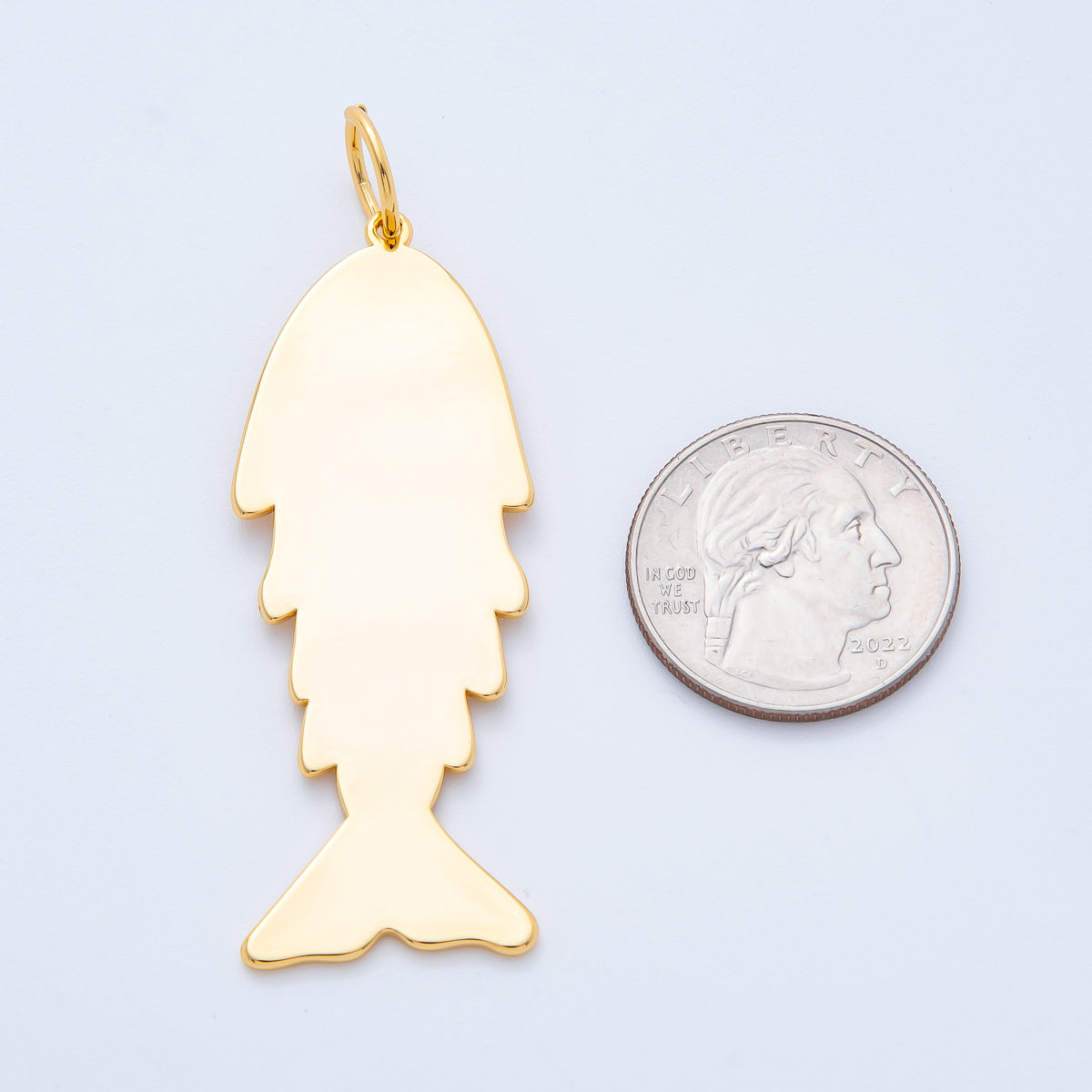 18K Gold Filled 67.5mm Under the Sea Ocean Fish Statement Charm | N-A1404
