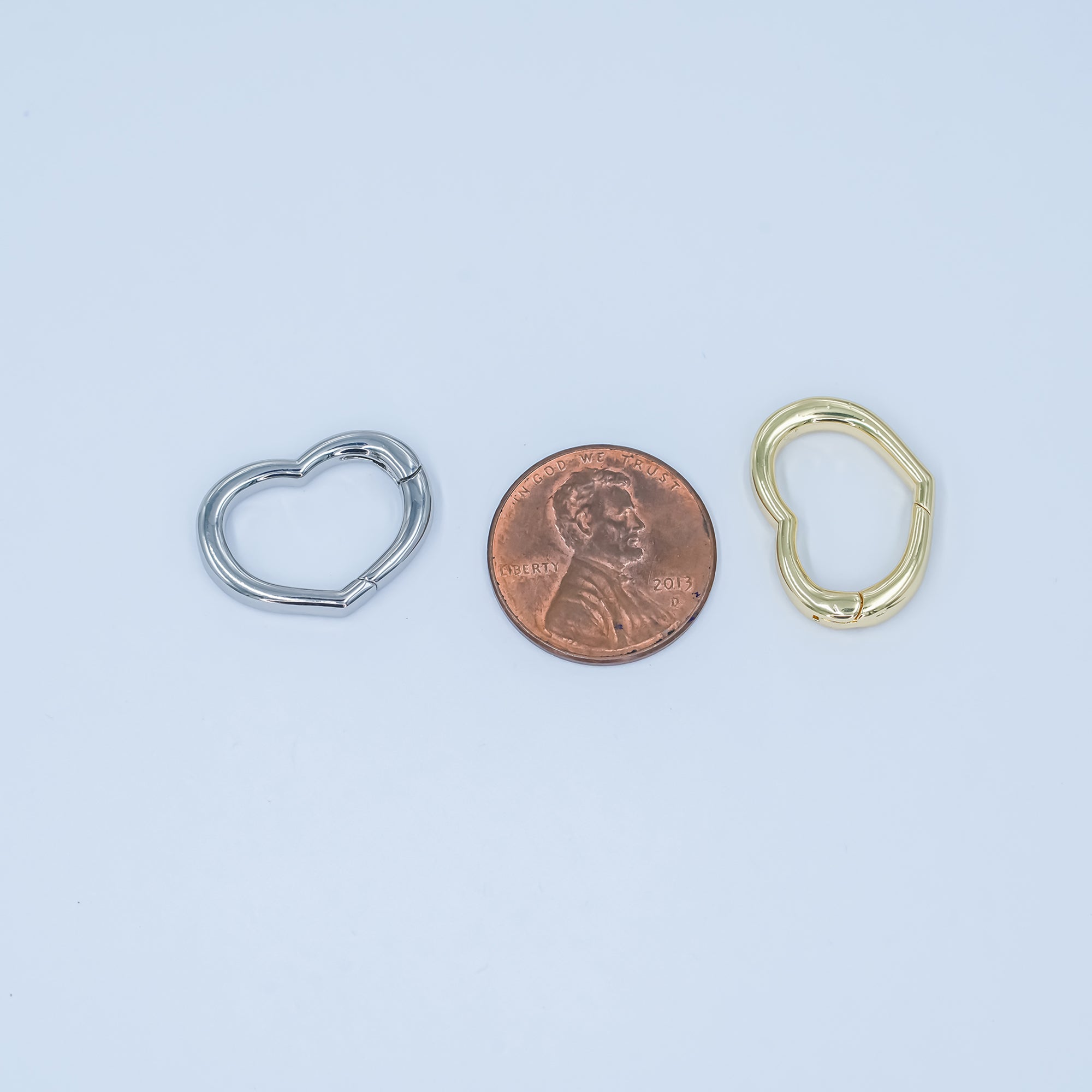 24K Gold Filled 14.8mm Minimalist Heart Push Gate Finding in Gold & Silver | Z1136