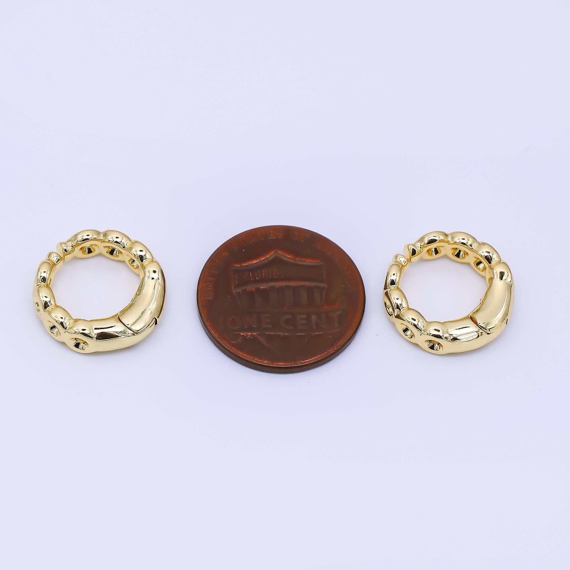24K Gold Filled Classic Knotted Round Hoop Earrings | AI-183