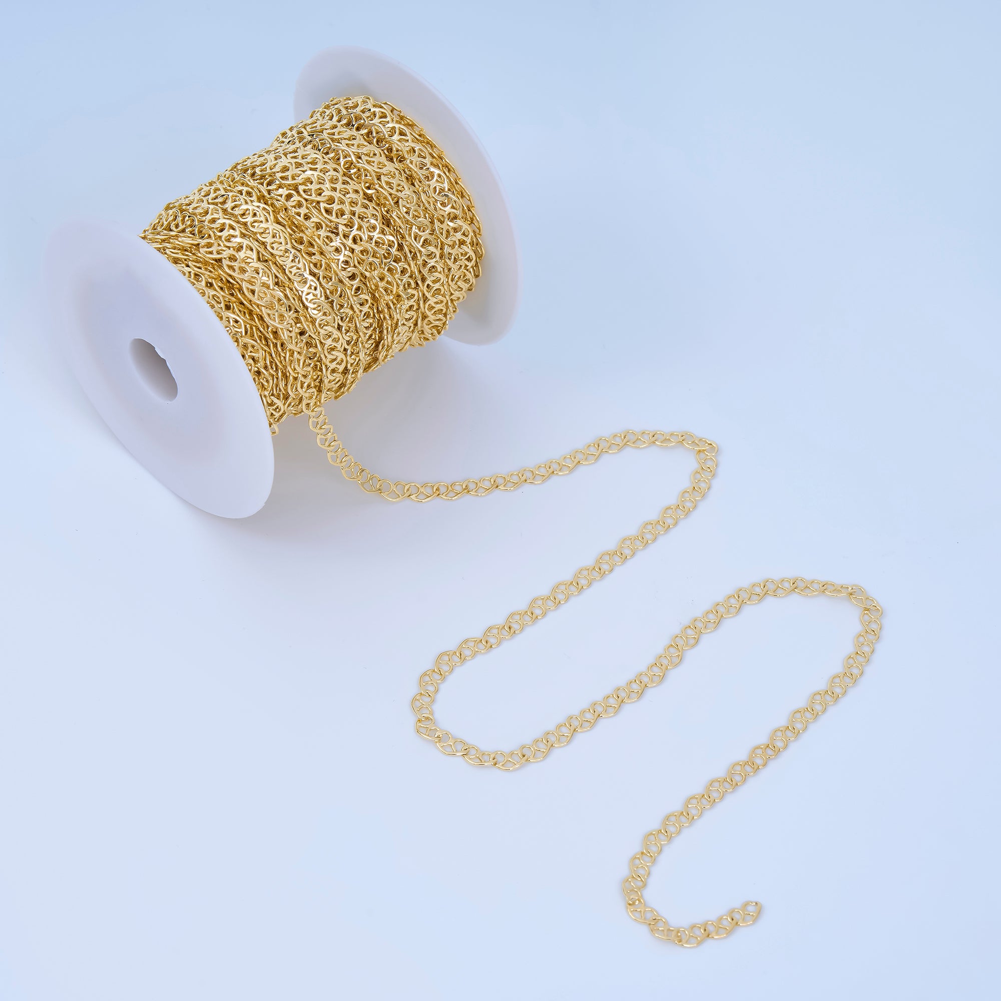 24K Gold Filled 4.2mm Pretzel Bread Cable Unfinished Chain by Yard | ROLL-1736