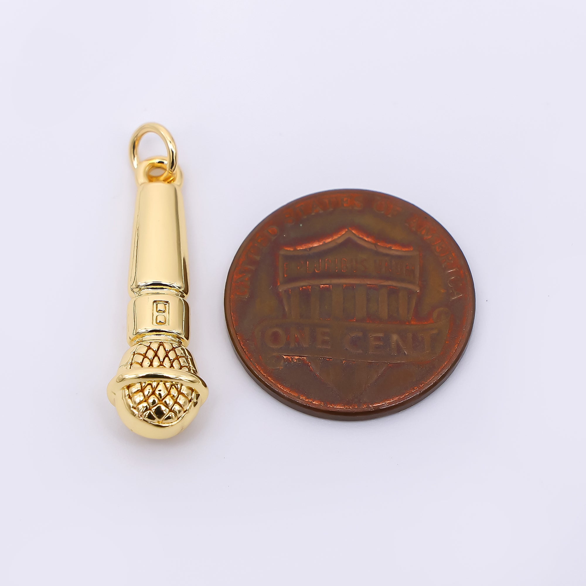 24K Gold Filled 24mm Karaoke Sing-A-Long Microphone Charm | AF-520