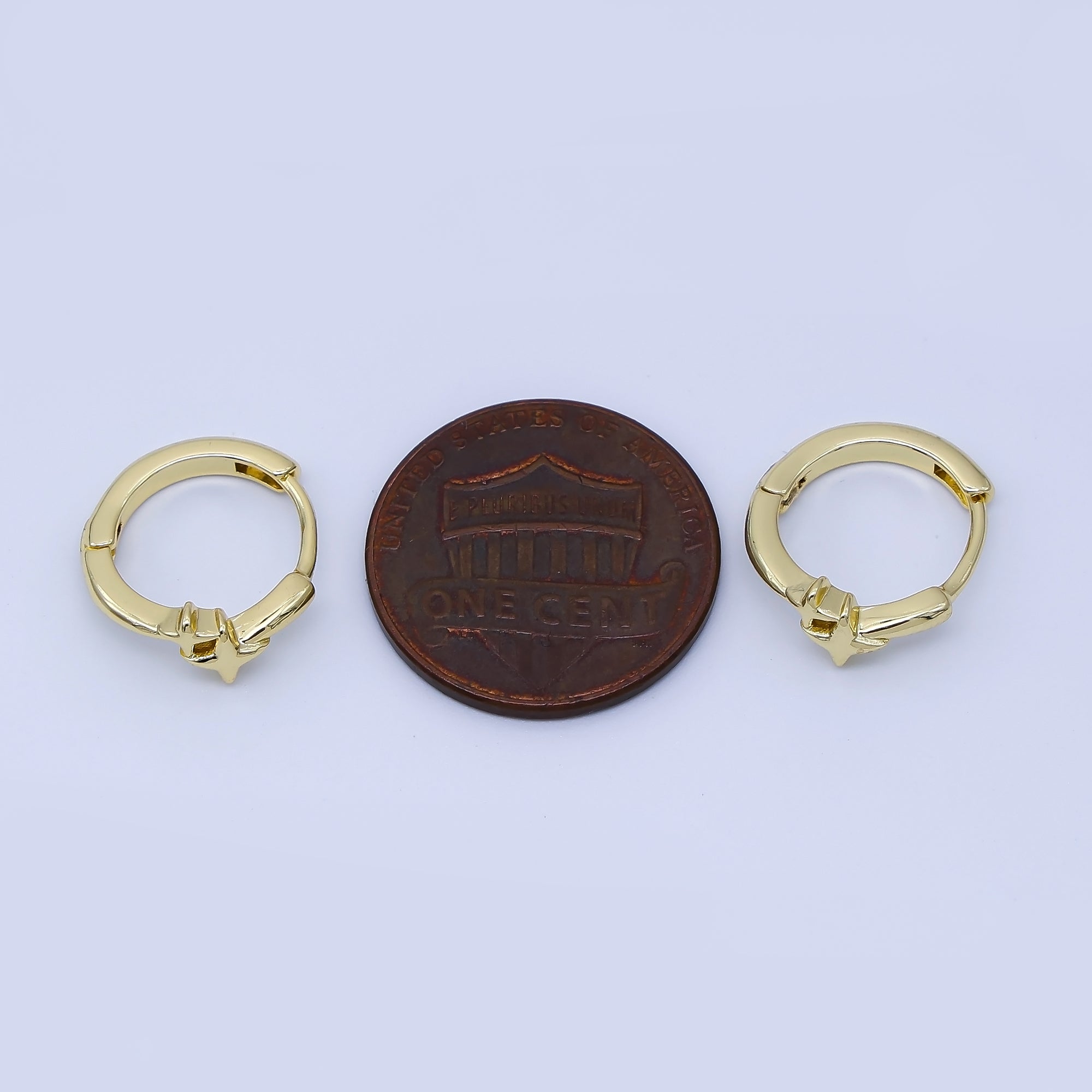24K Gold Filled 13mm Celestial Star Huggie Earrings in Gold & Silver | AB1660 AB1661