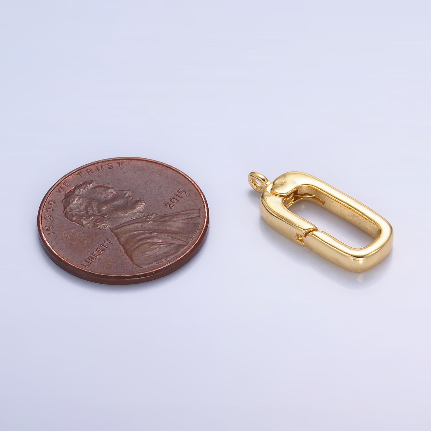 24K Gold Filled 20mm Rectangle Push Gate Loop Finding | Z1018