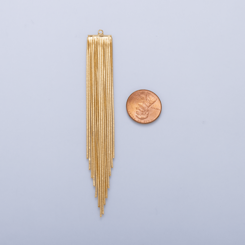 24K Gold Filled 103mm Minimalist Multi Strand Snake Chain Drop Charm Findings | Findings-00186