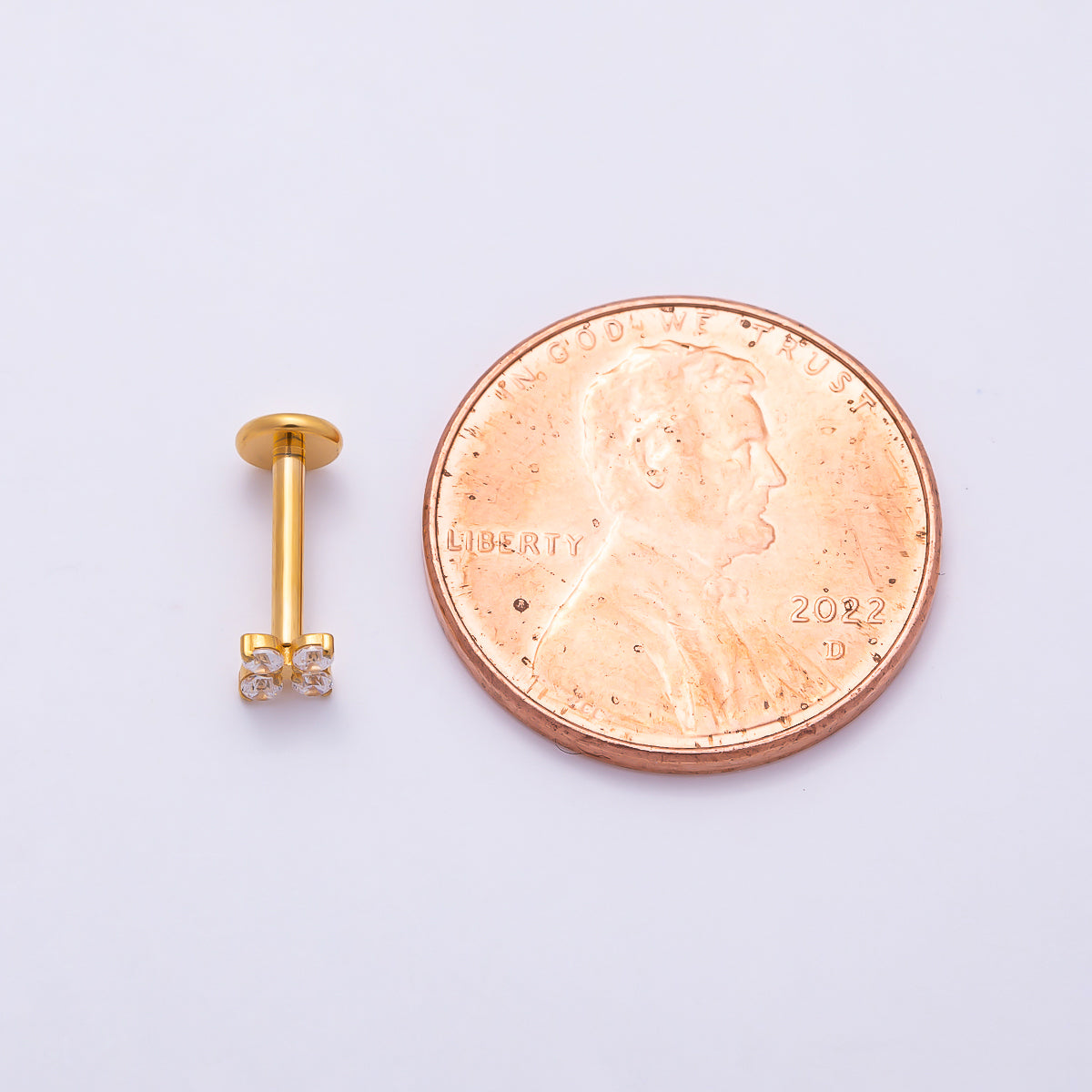 Titanium 3.3mm Clear CZ Flower Universal Cartilage Piercing Flat Back Stud | Findings-00431
