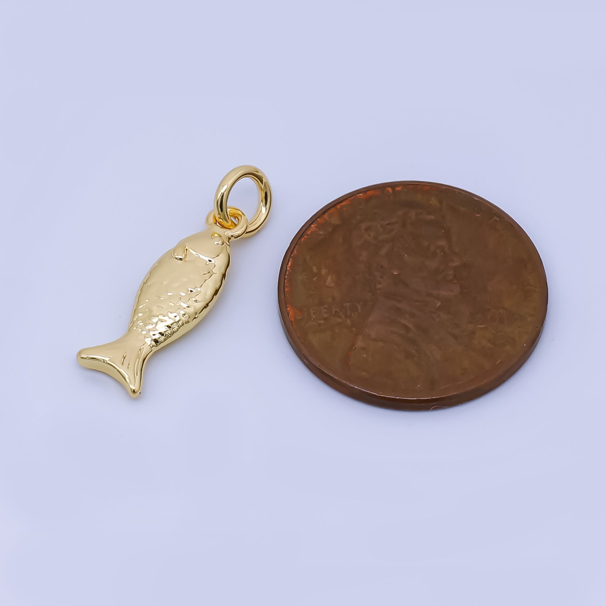 24K Gold Filled Mini Fish Charm Ocean Under the Sea Pendant | AJ-464