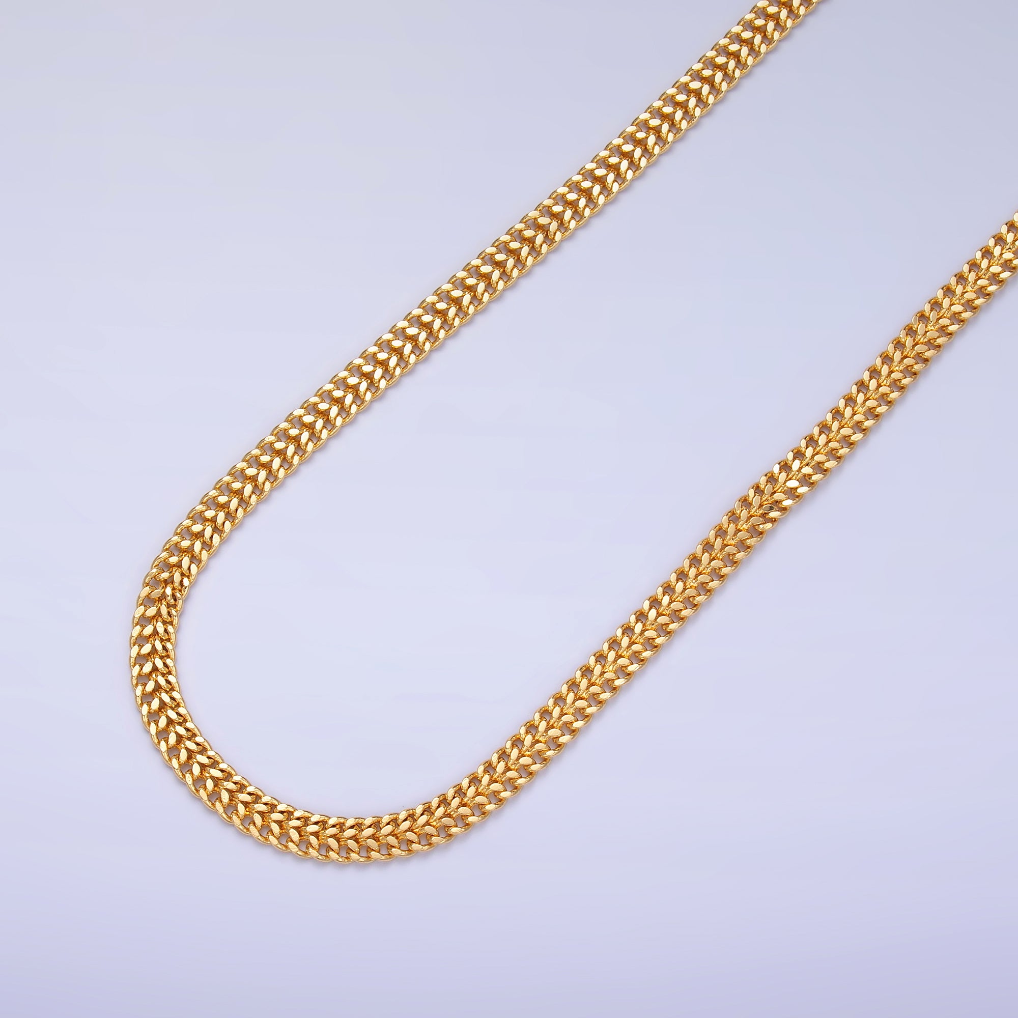 24K Gold Filled 4.5mm Double Weave Curb Chain Unfinished Chain by Yard | Roll-02018
