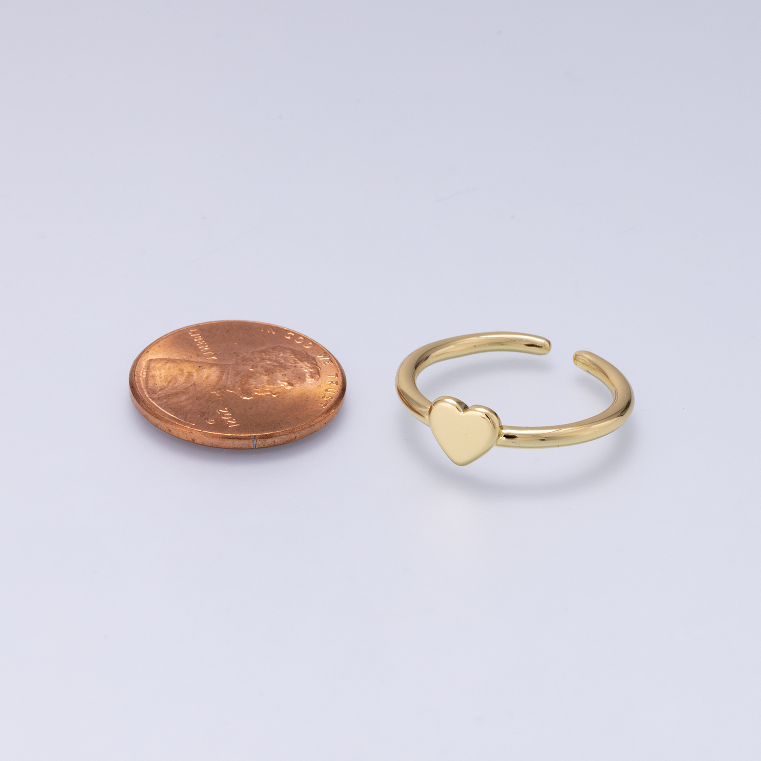 24K Gold Filled Minimalist Mini Heart Ring | Ring-00288