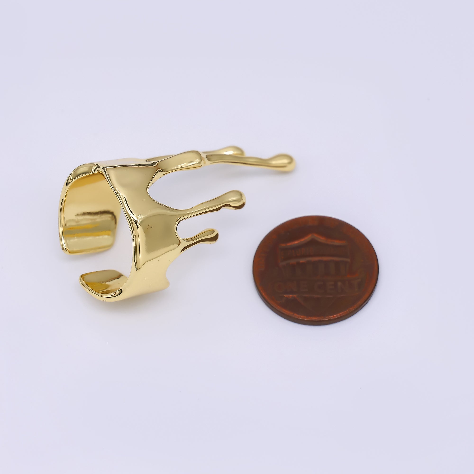 24K Gold Filled Liquid Drip Adjustable Open Ring | O1466